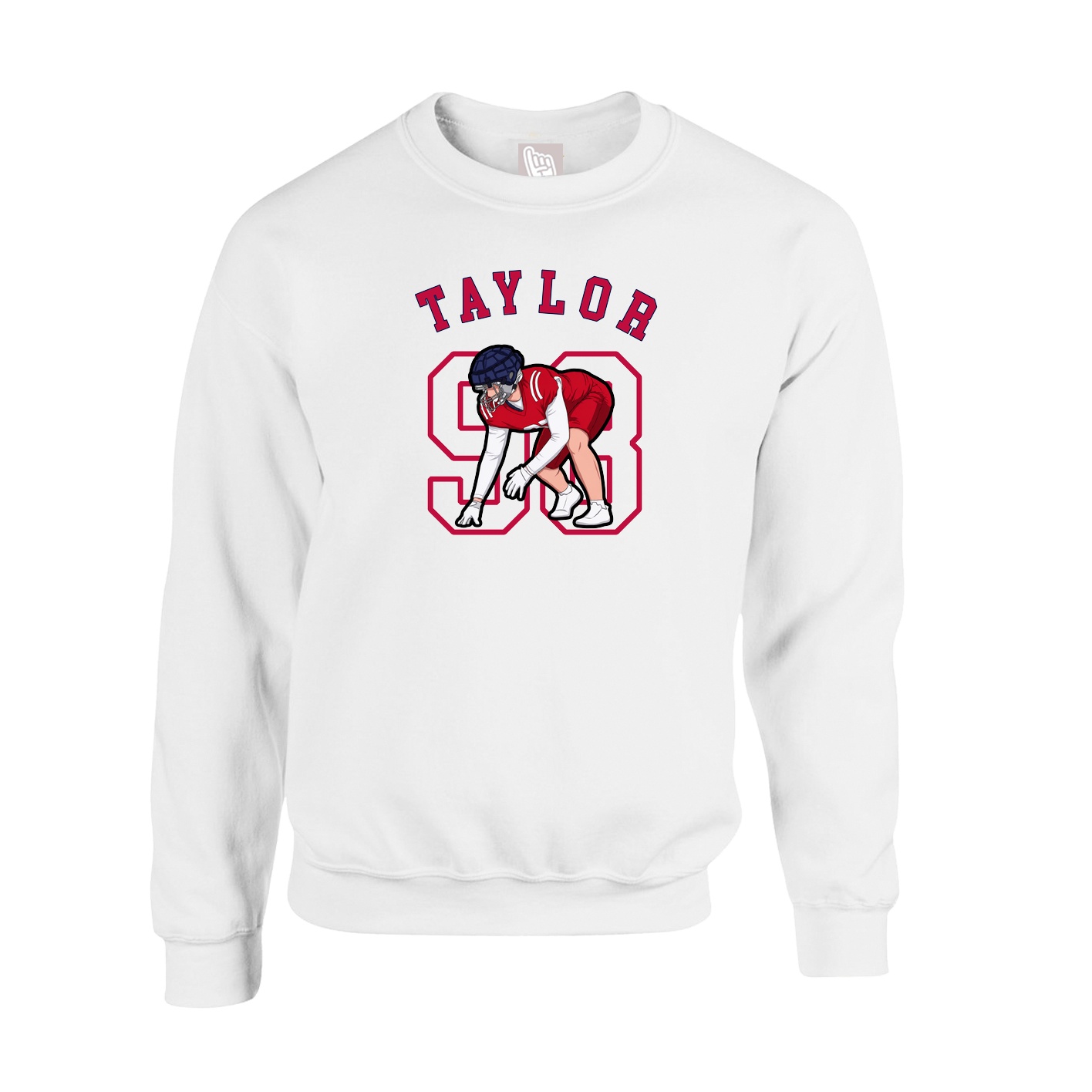 Fleece Crew — Shirsey Arch in White