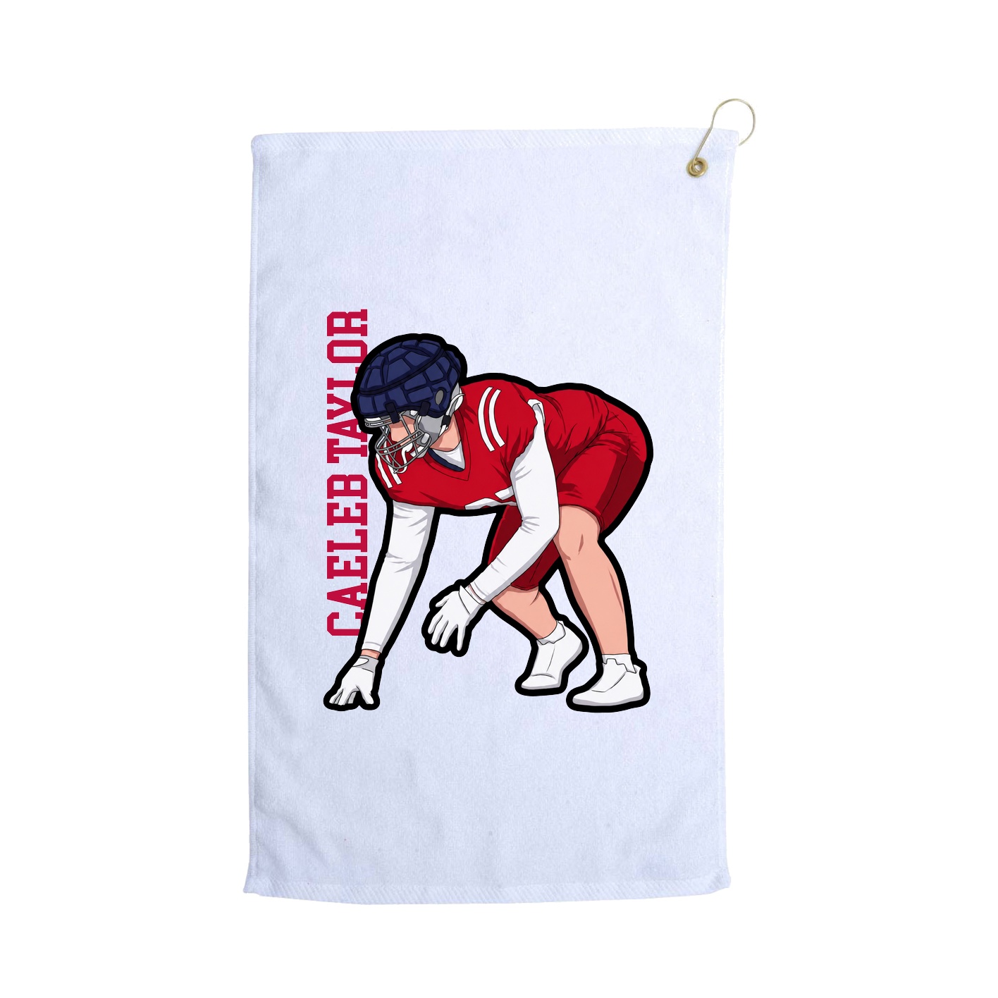 Golf Towel — Name Vertical in White