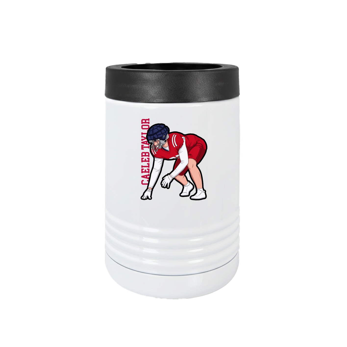 Beverage Holder — Name Vertical in White