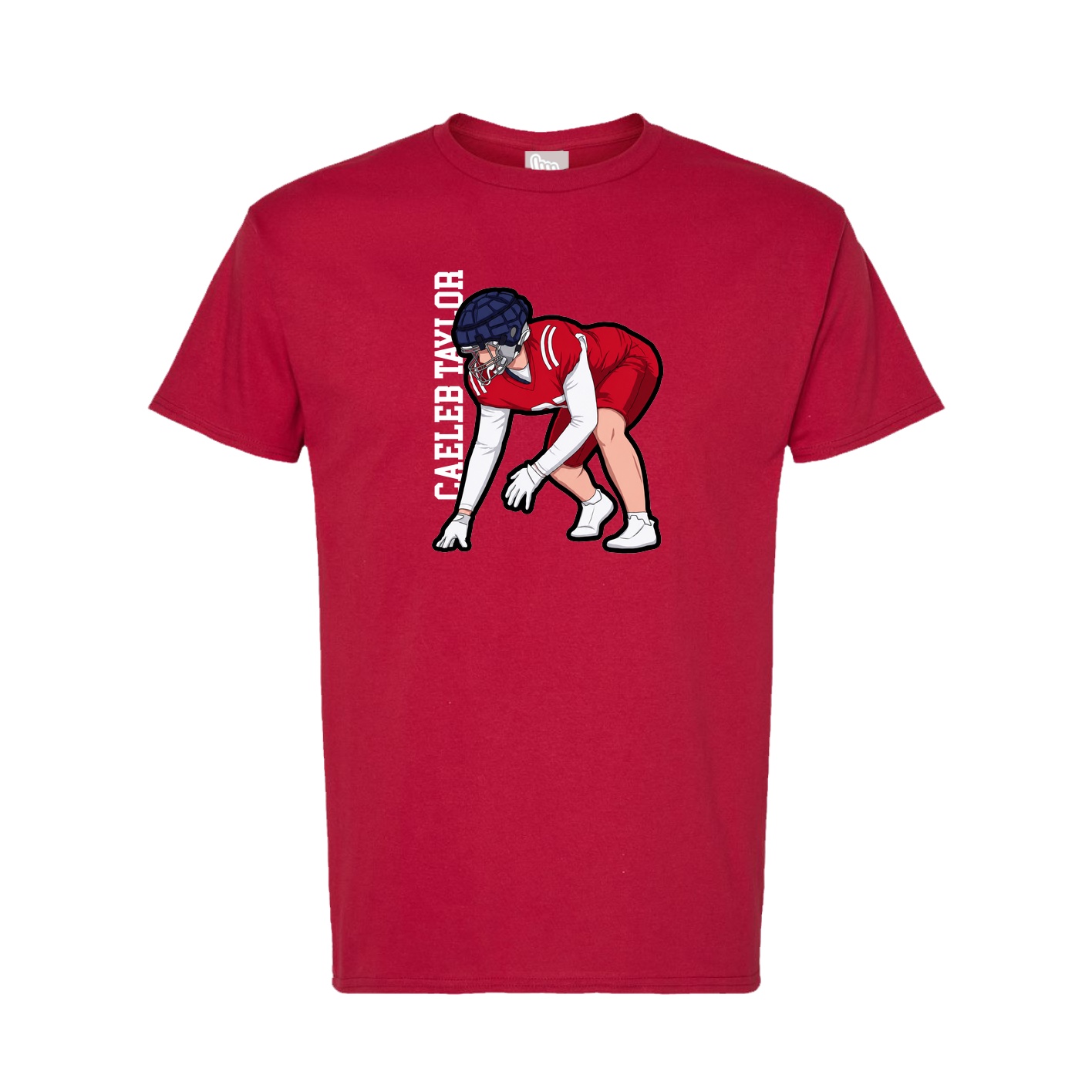 Tee — Name Vertical in Crimson