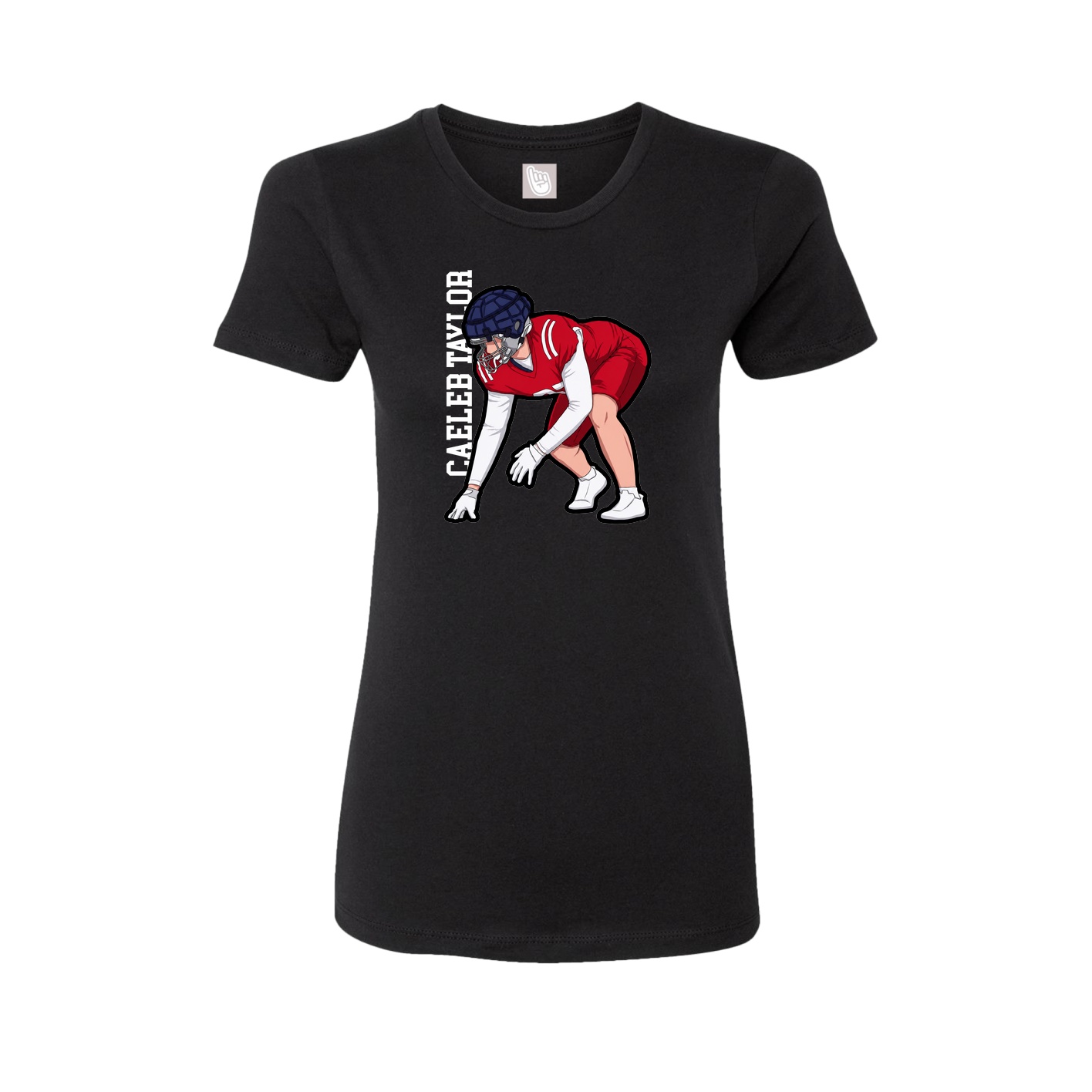 Fitted Women's Tee — Name Vertical in Black