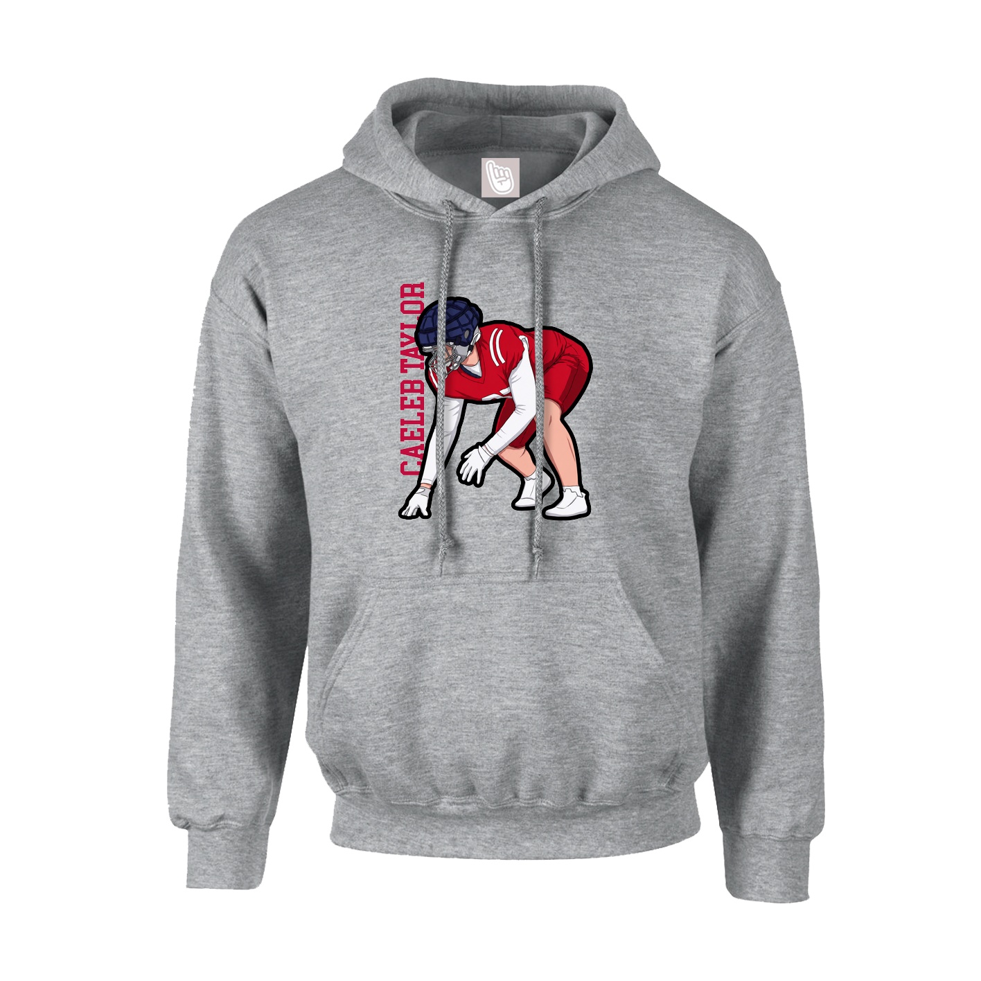Youth Hoodie — Name Vertical in Grey