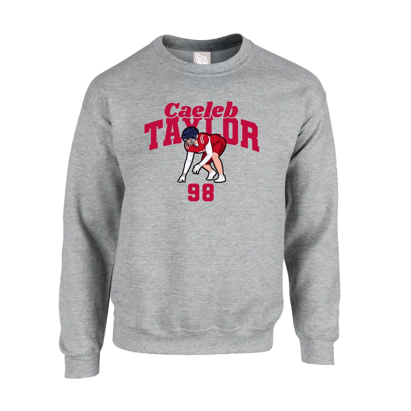 Fleece Crew — Signature Arch in Grey