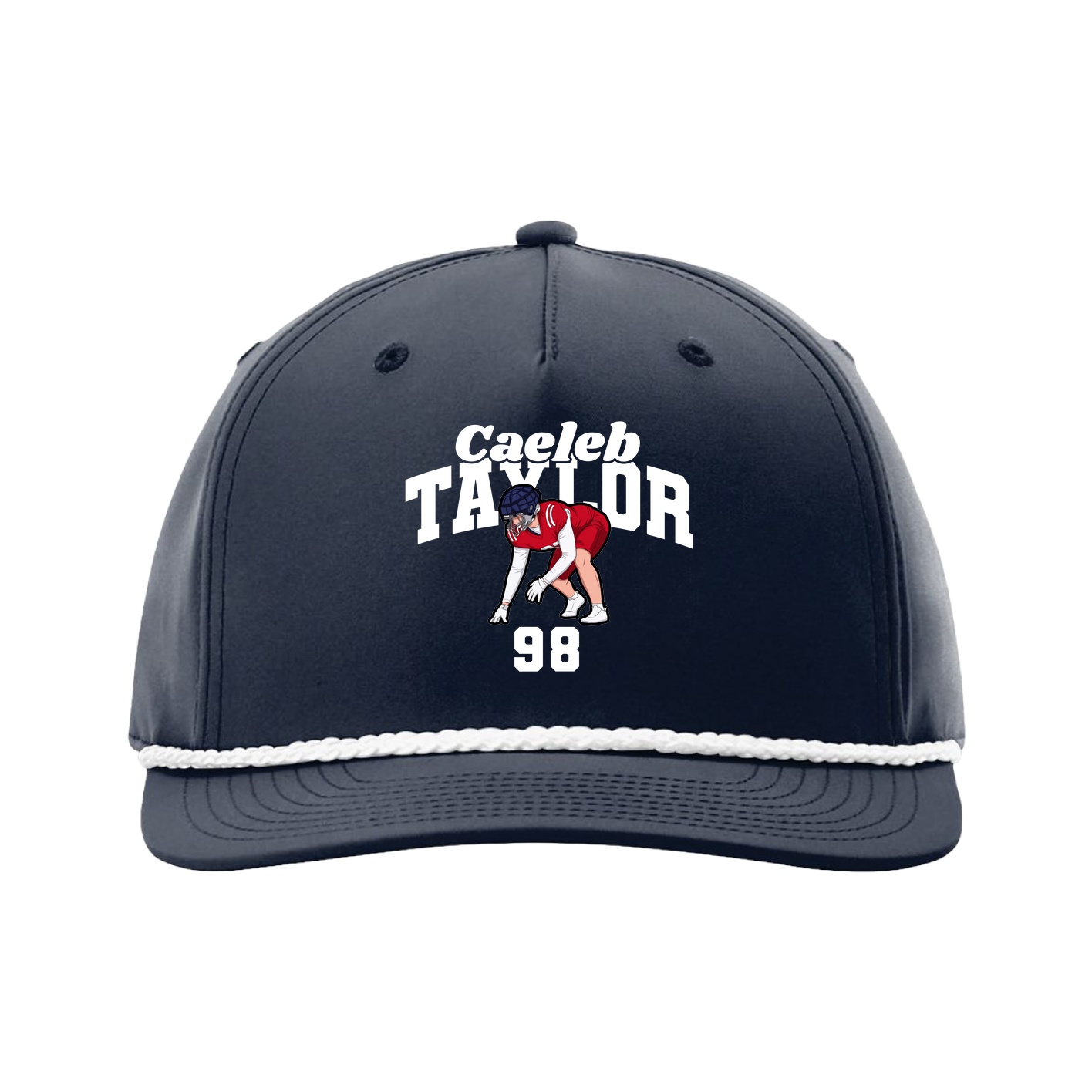 Five-Panel Classic Rope Cap — Signature Arch in Navy