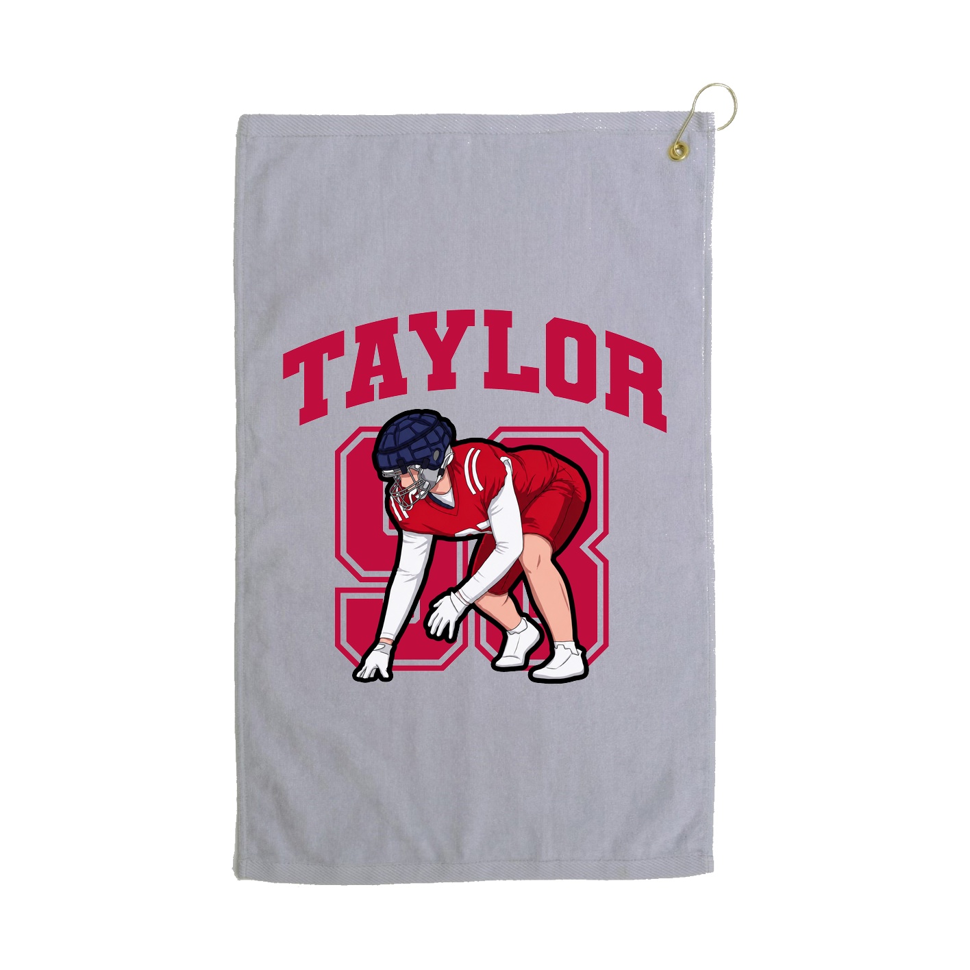 Golf Towel — Number in Grey