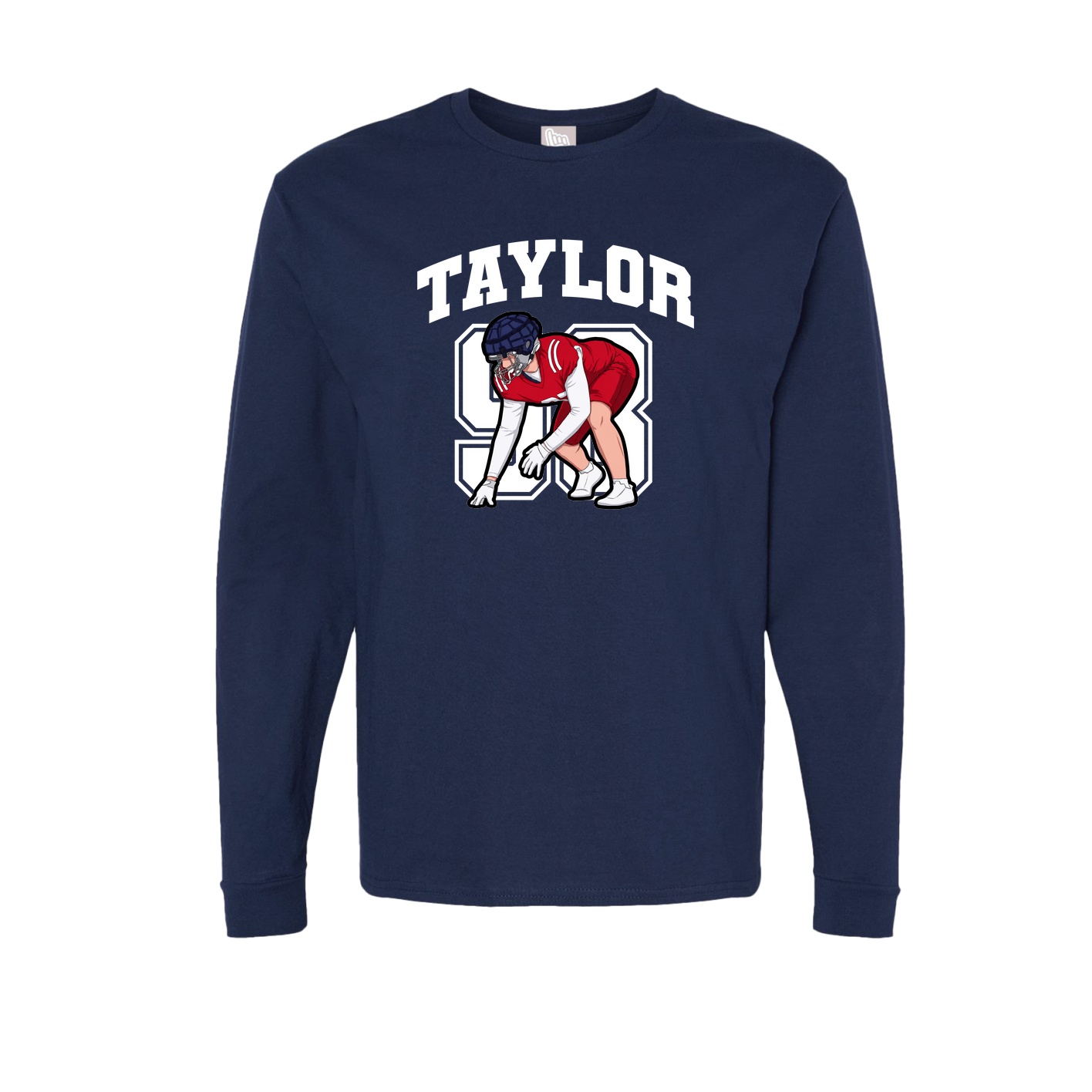 Long Sleeve Tee — Number in Navy