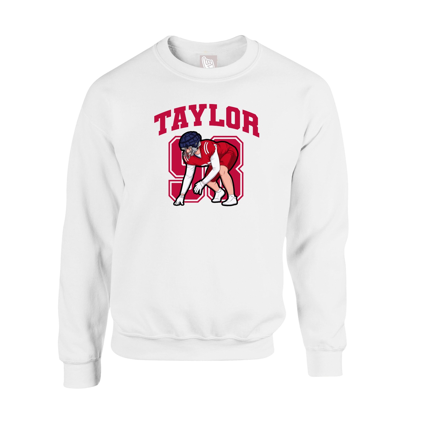 Fleece Crew — Number in White