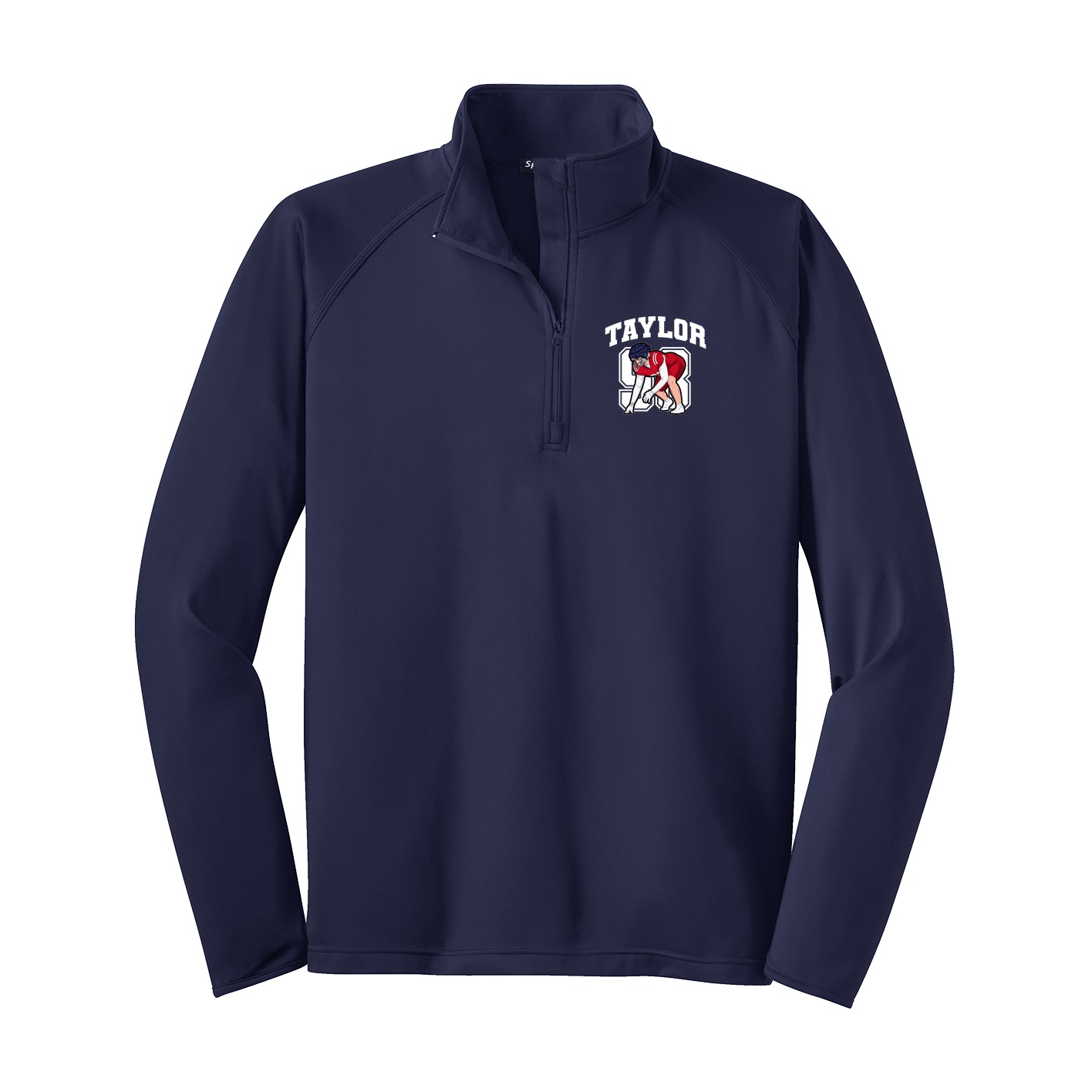 Q-Zip Pullover — Number in Navy