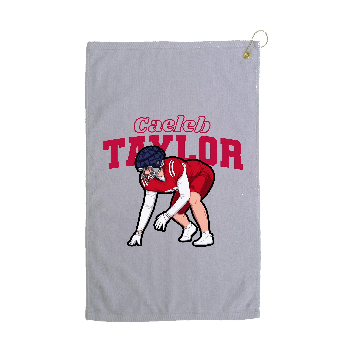 Golf Towel — Name Arch in Grey