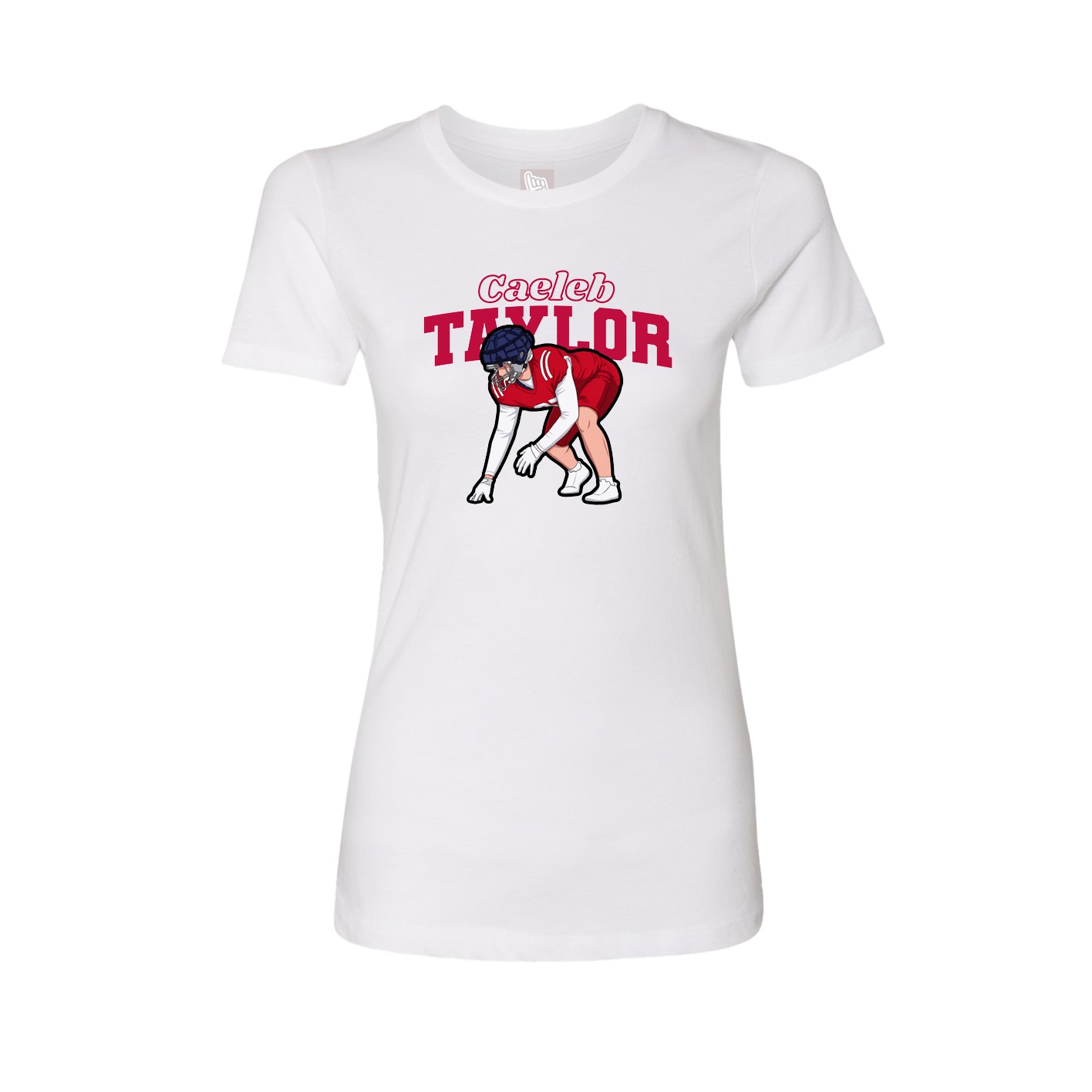 Fitted Women's Tee — Name Arch in White