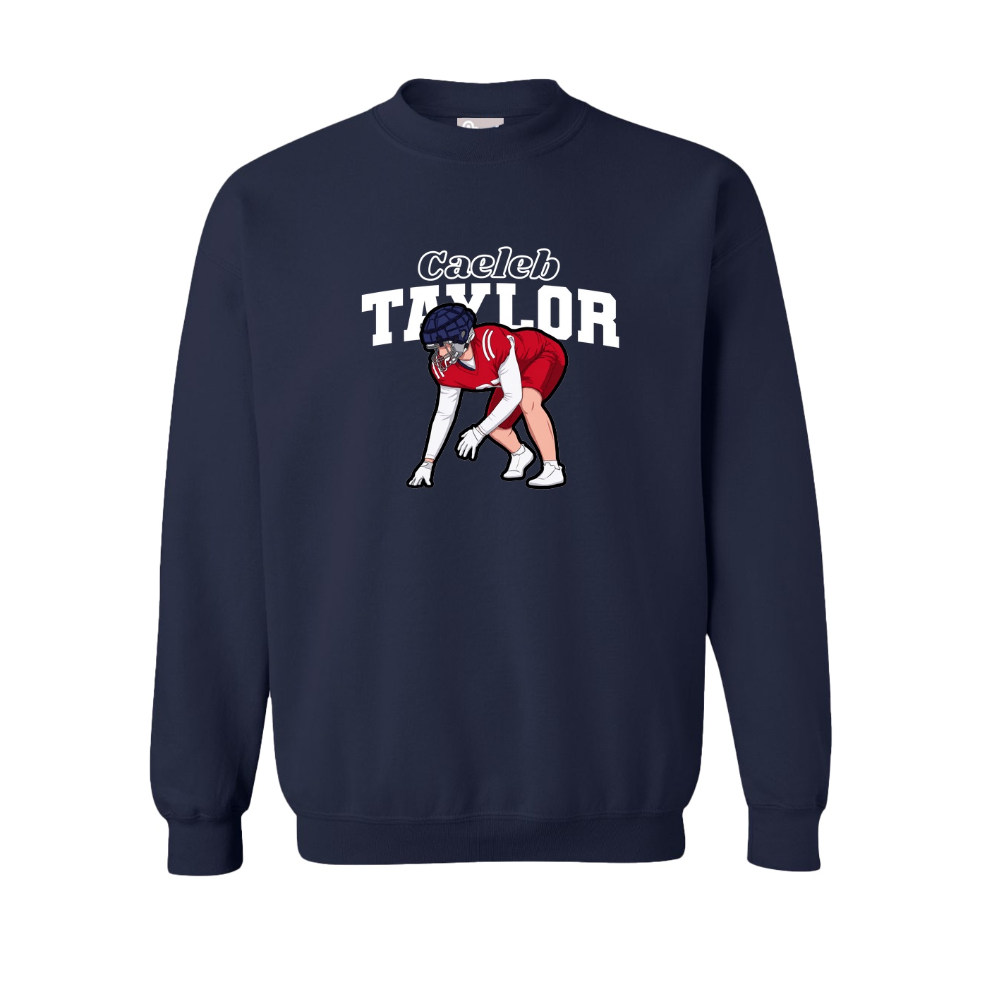 Fleece Crew — Name Arch in Navy