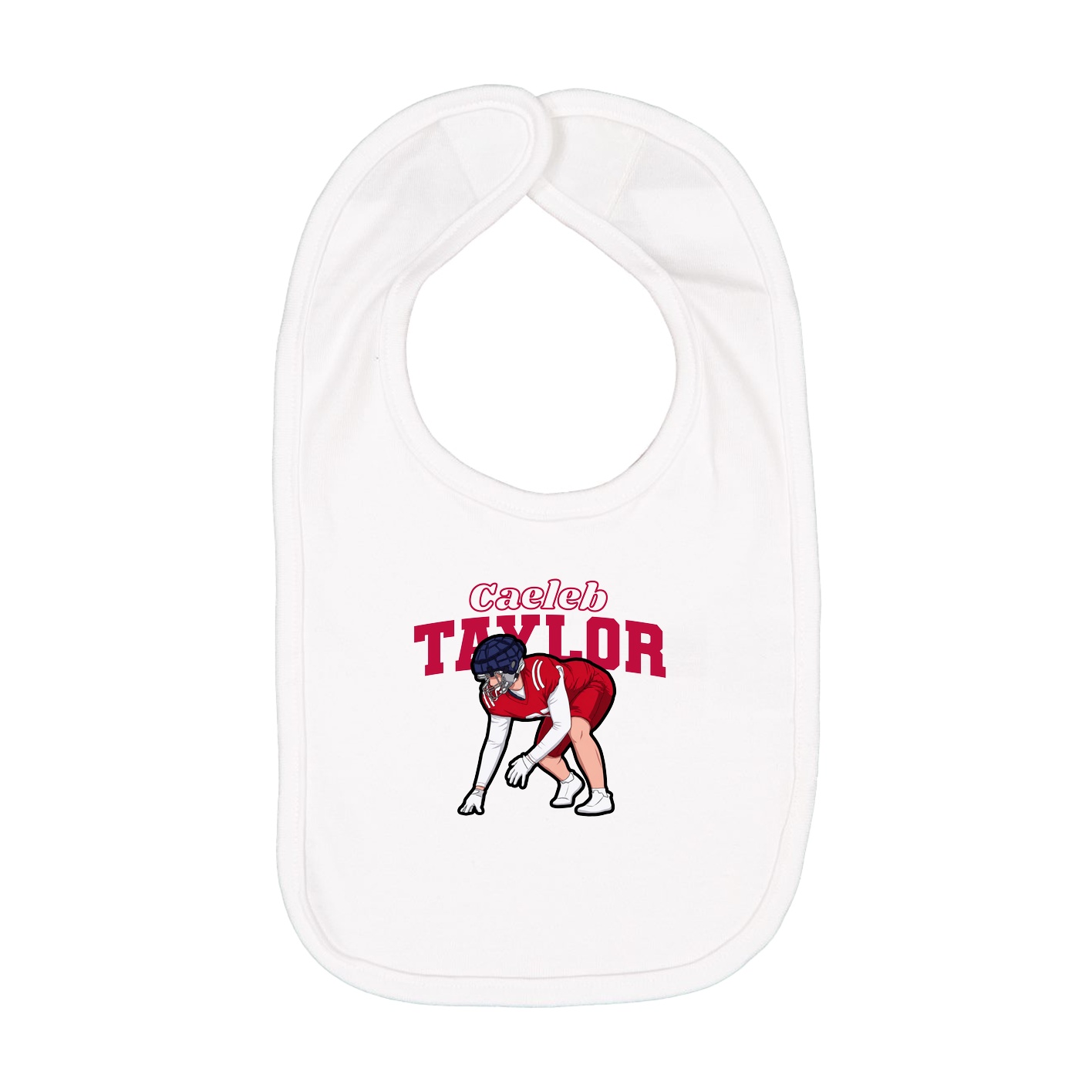 Infant Bib — Name Arch in White