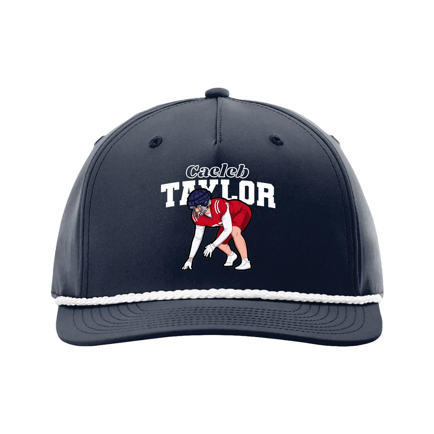 Five-Panel Classic Rope Cap — Name Arch in Navy