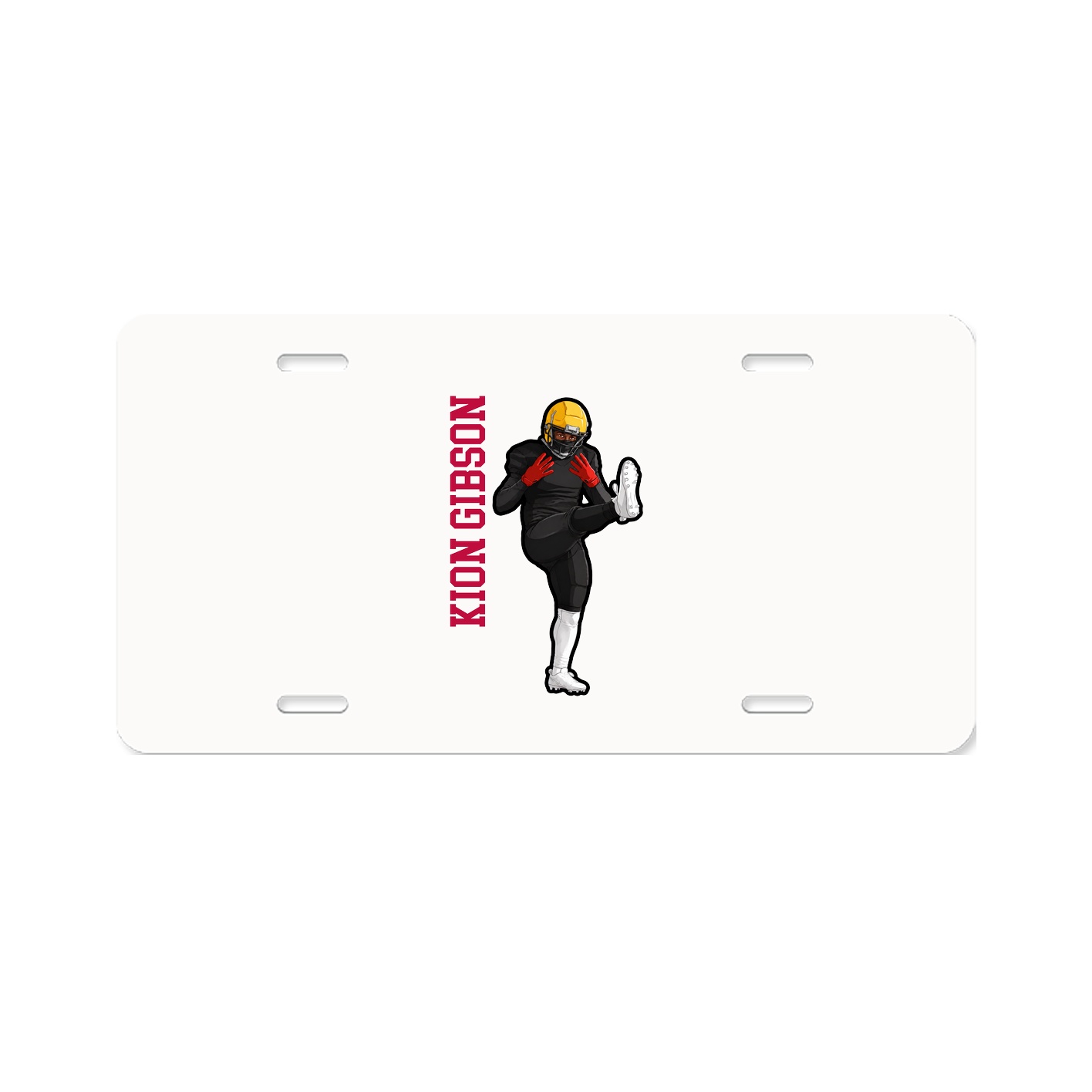 License Plate — Name Vertical in Classic
