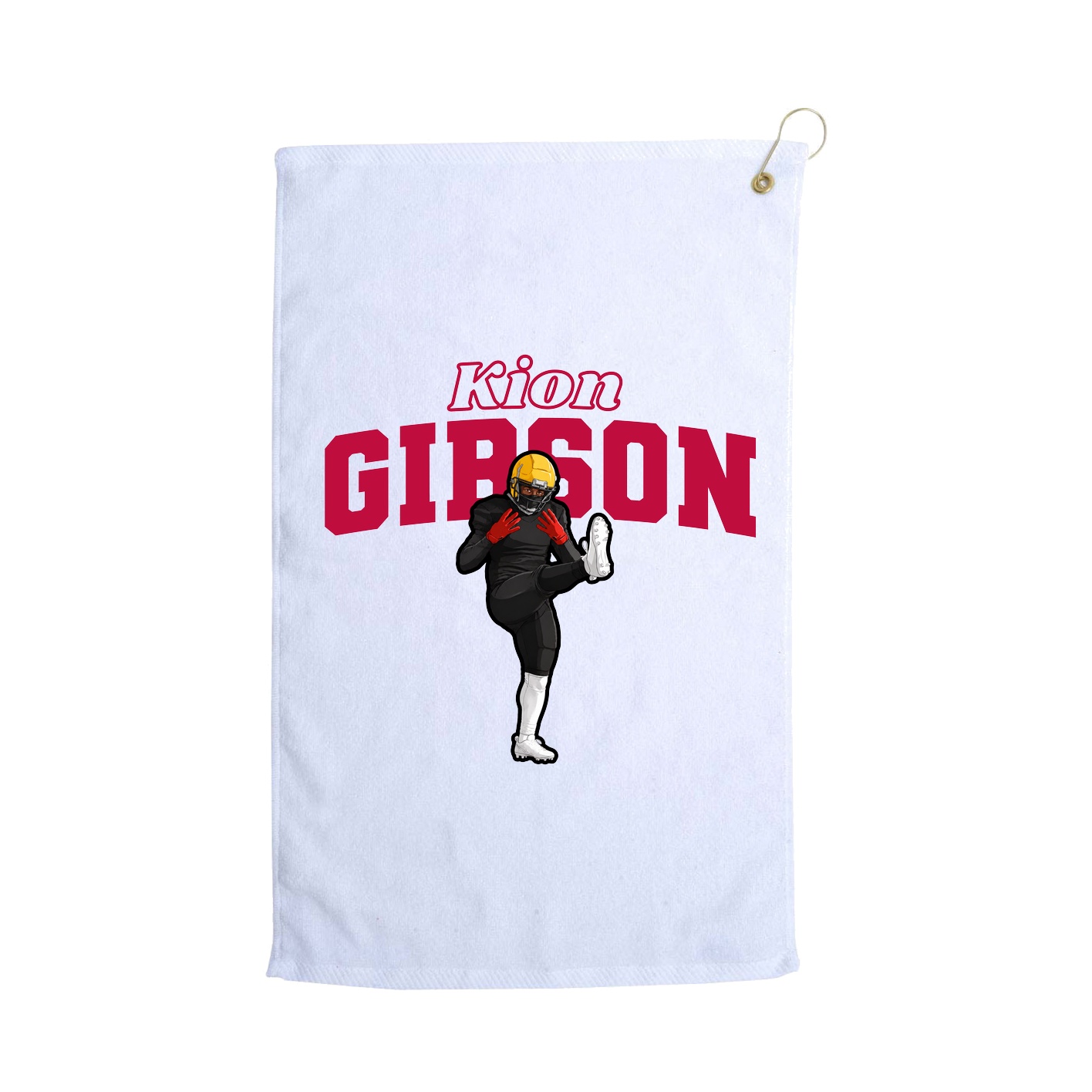 Golf Towel — Name Arch in White