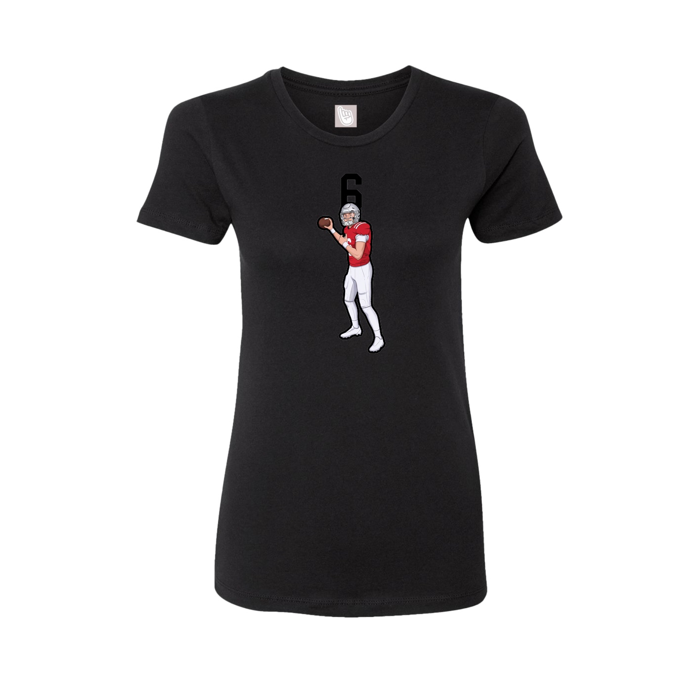 Fitted Women's Tee — Number Top in Black