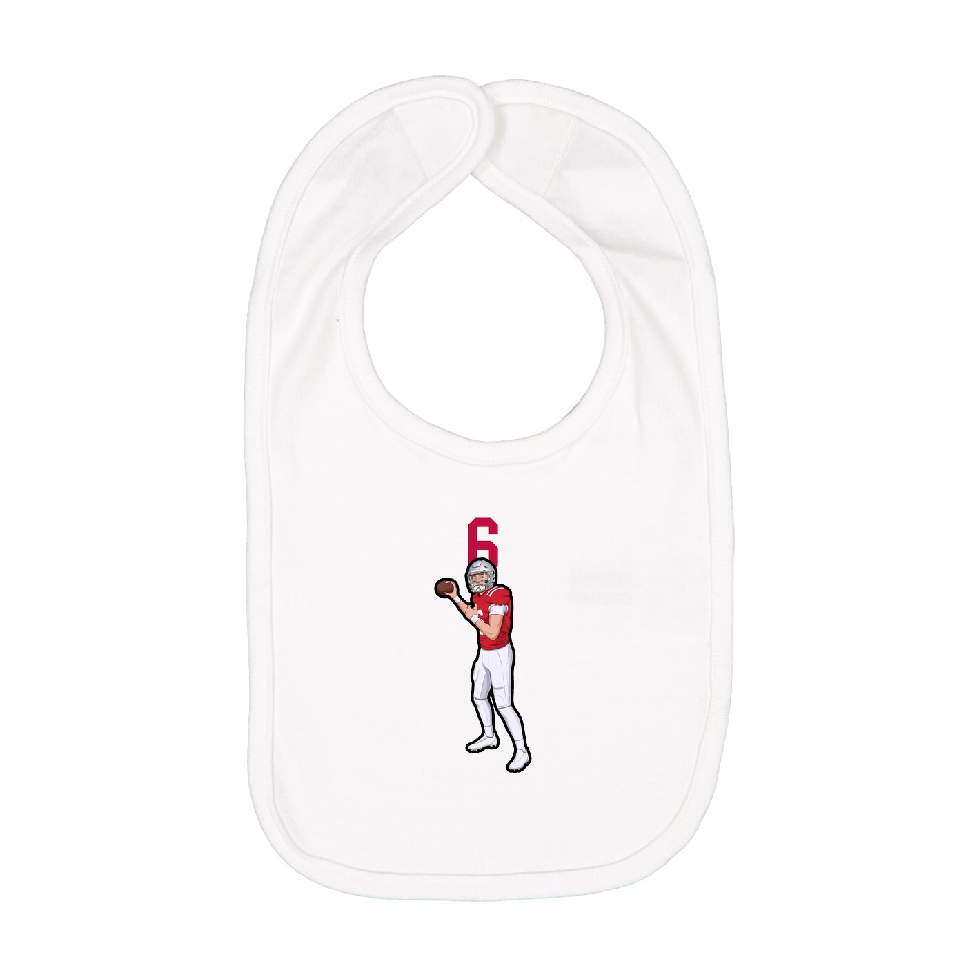 Infant Bib — Number Top in White