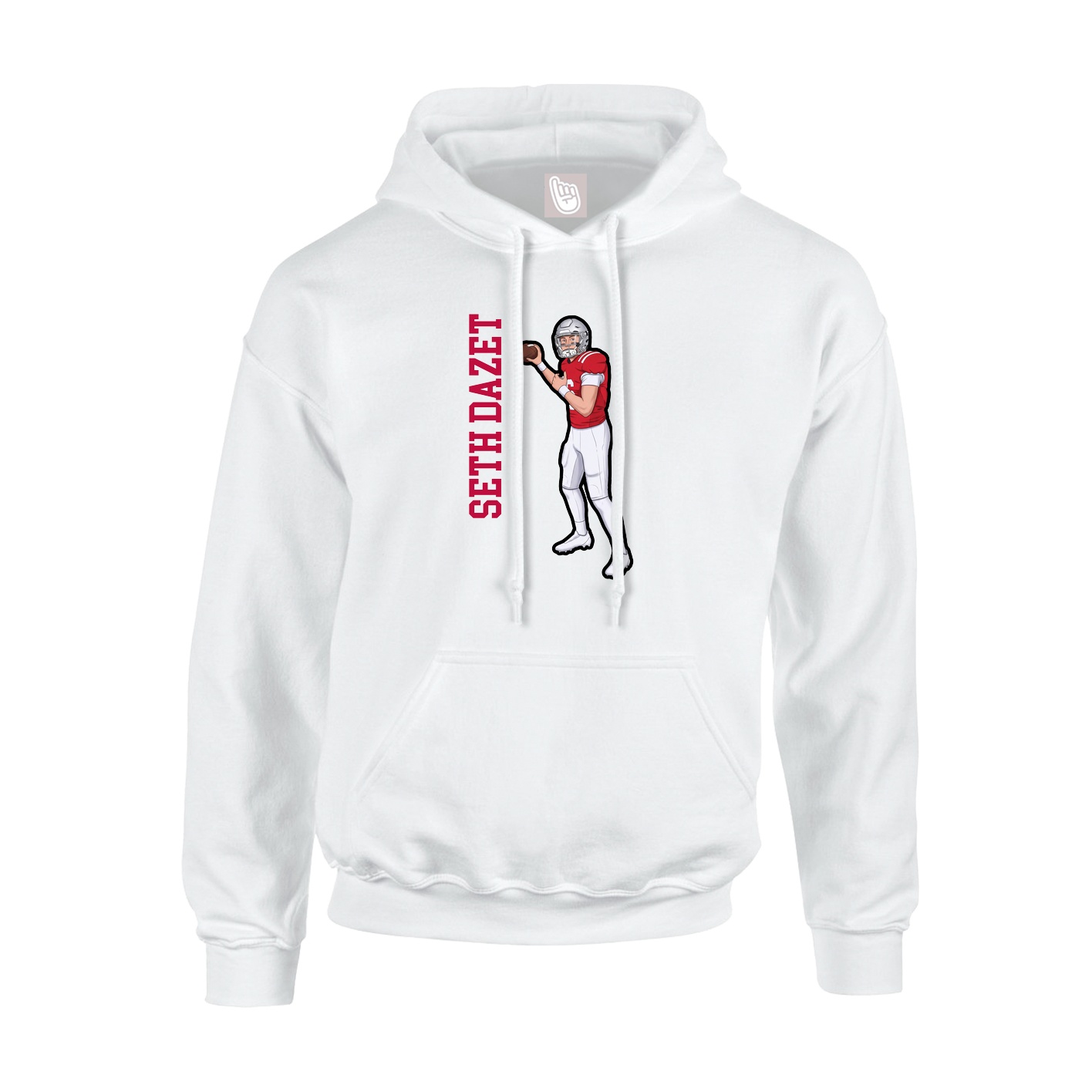 Hoodie — Name Vertical in White