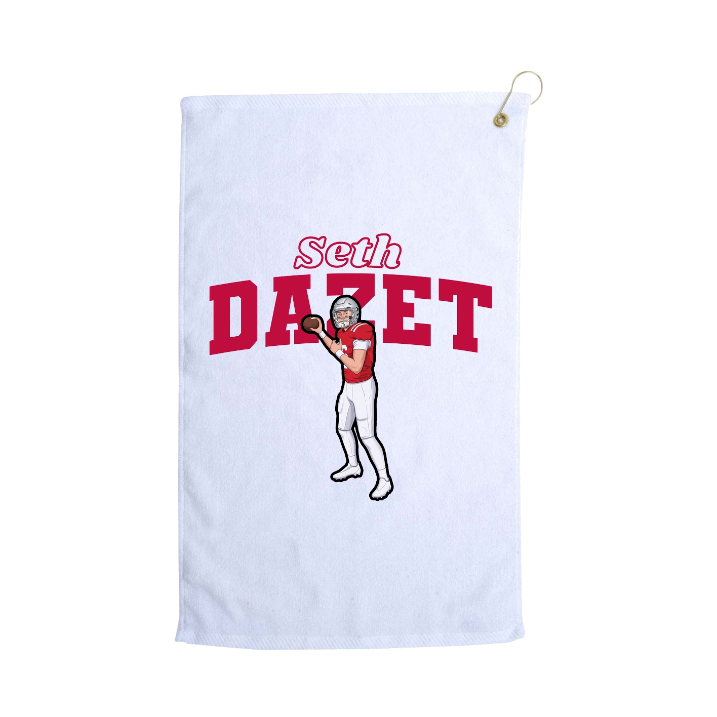 Golf Towel — Name Arch in White