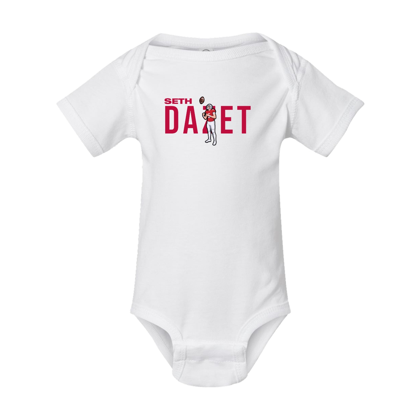 Baby Onesie — Player Name in White