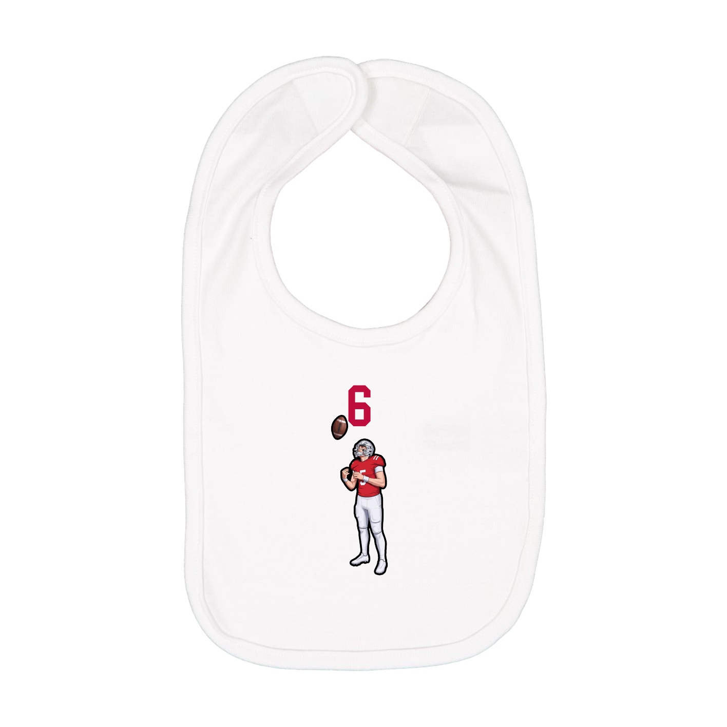 Infant Bib — Number Top in White