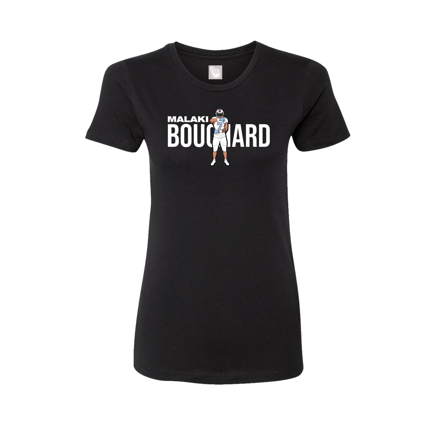 Fitted Women's Tee — Player Name in Black