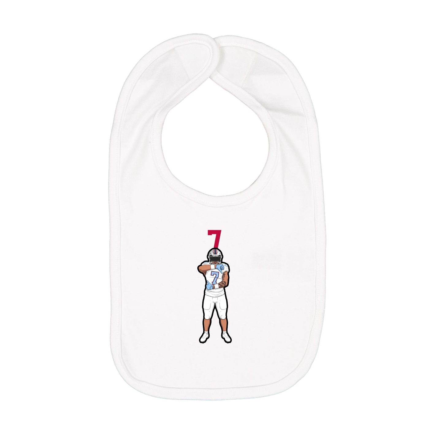 Infant Bib — Number Top in White
