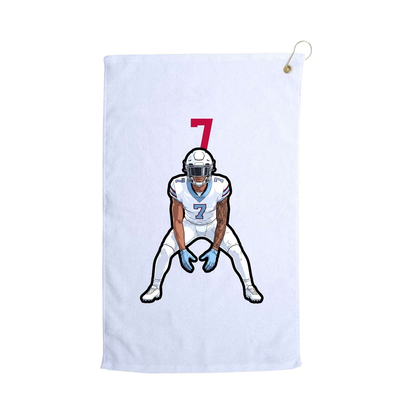 Golf Towel — Number Top in White