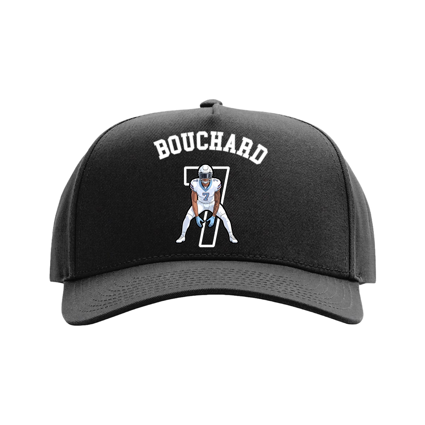 Full Fabric Five-Panel Champ Cap — Shirsey Arch in Black