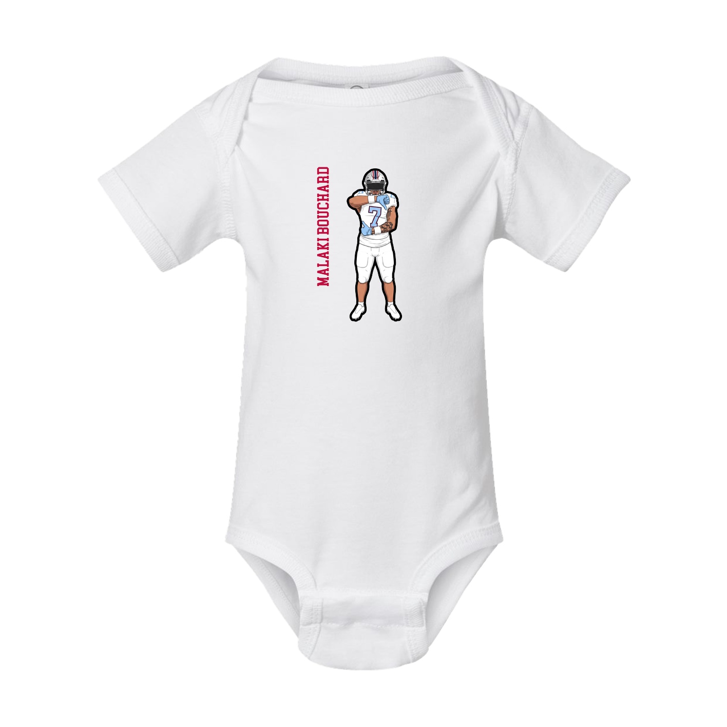 Baby Onesie — Name Vertical in White