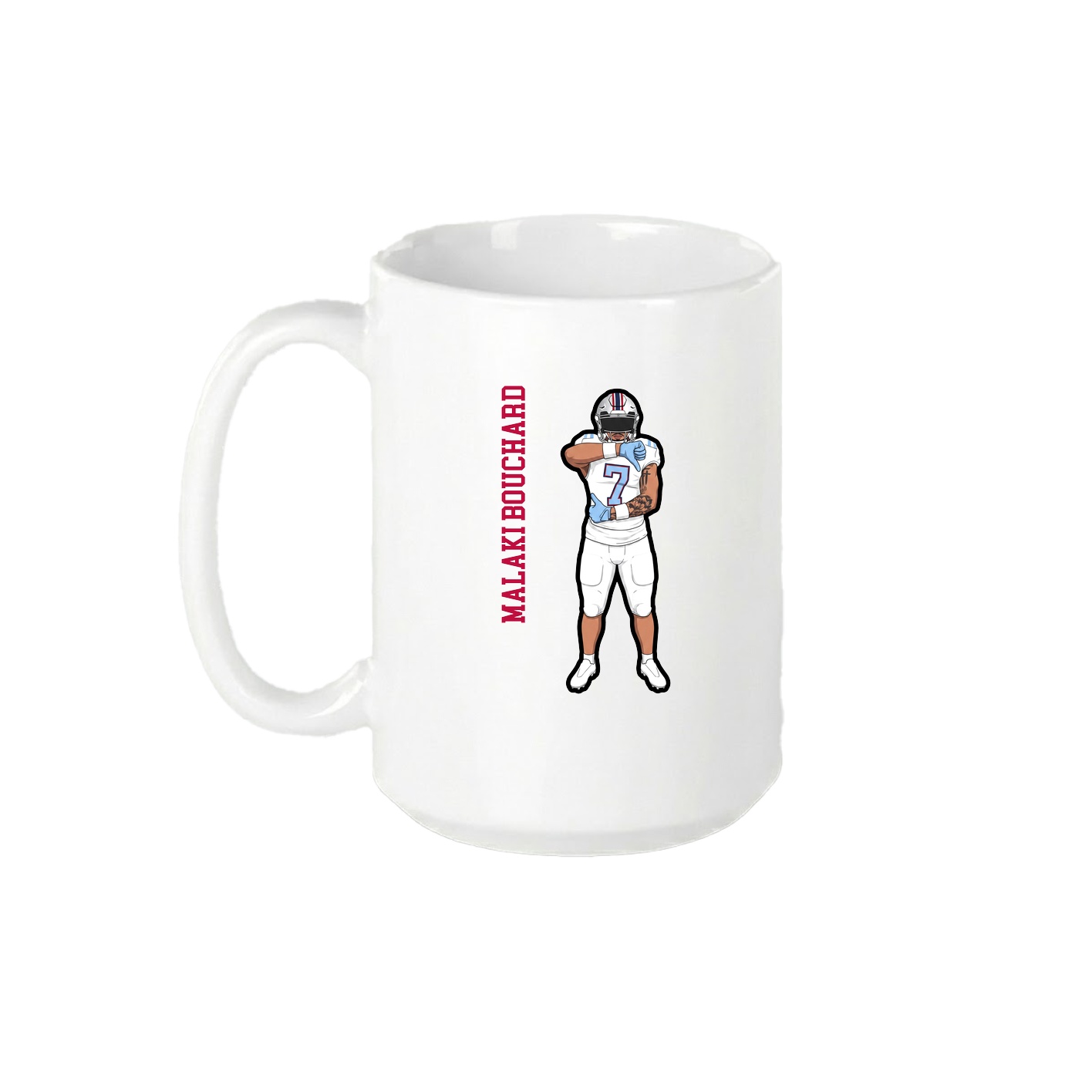 15oz Coffee Mug — Name Vertical in White