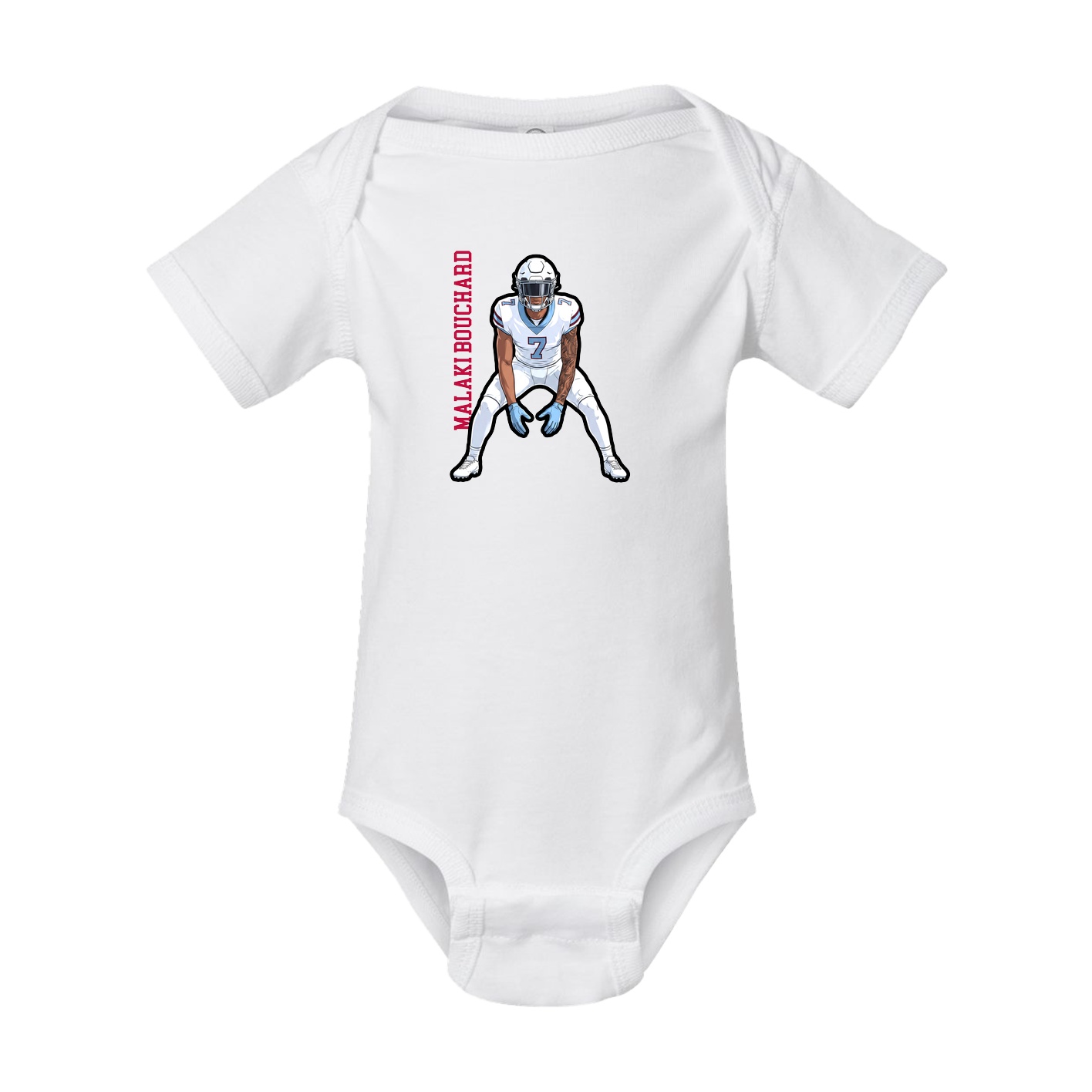 Baby Onesie — Name Vertical in White