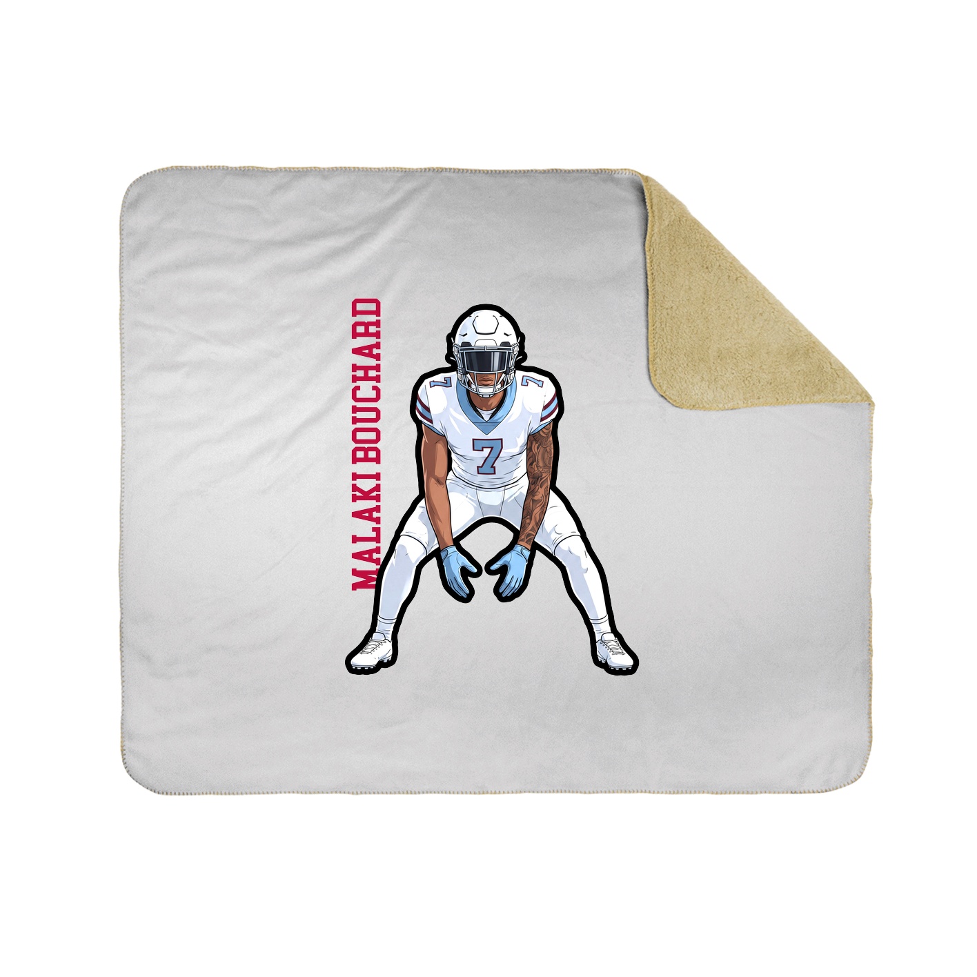 Throw Blanket — Name Vertical in White