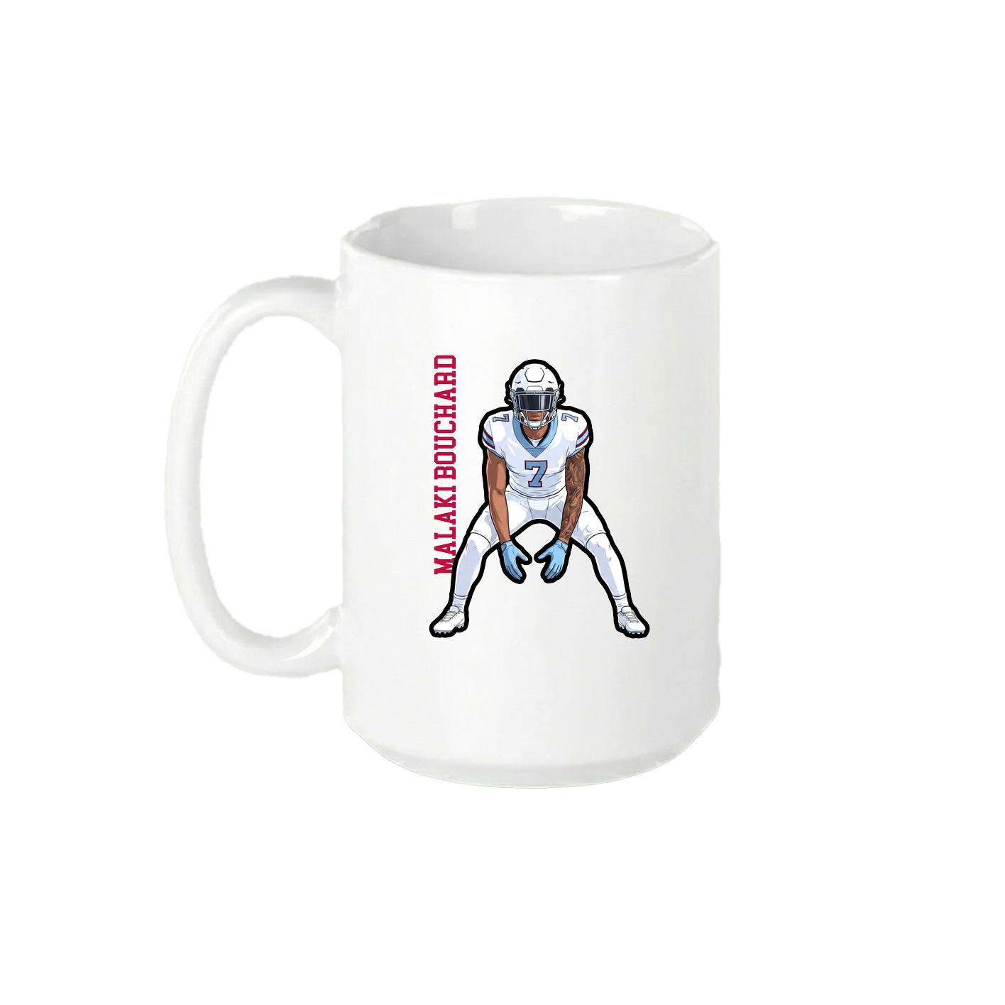 15oz Coffee Mug — Name Vertical in White