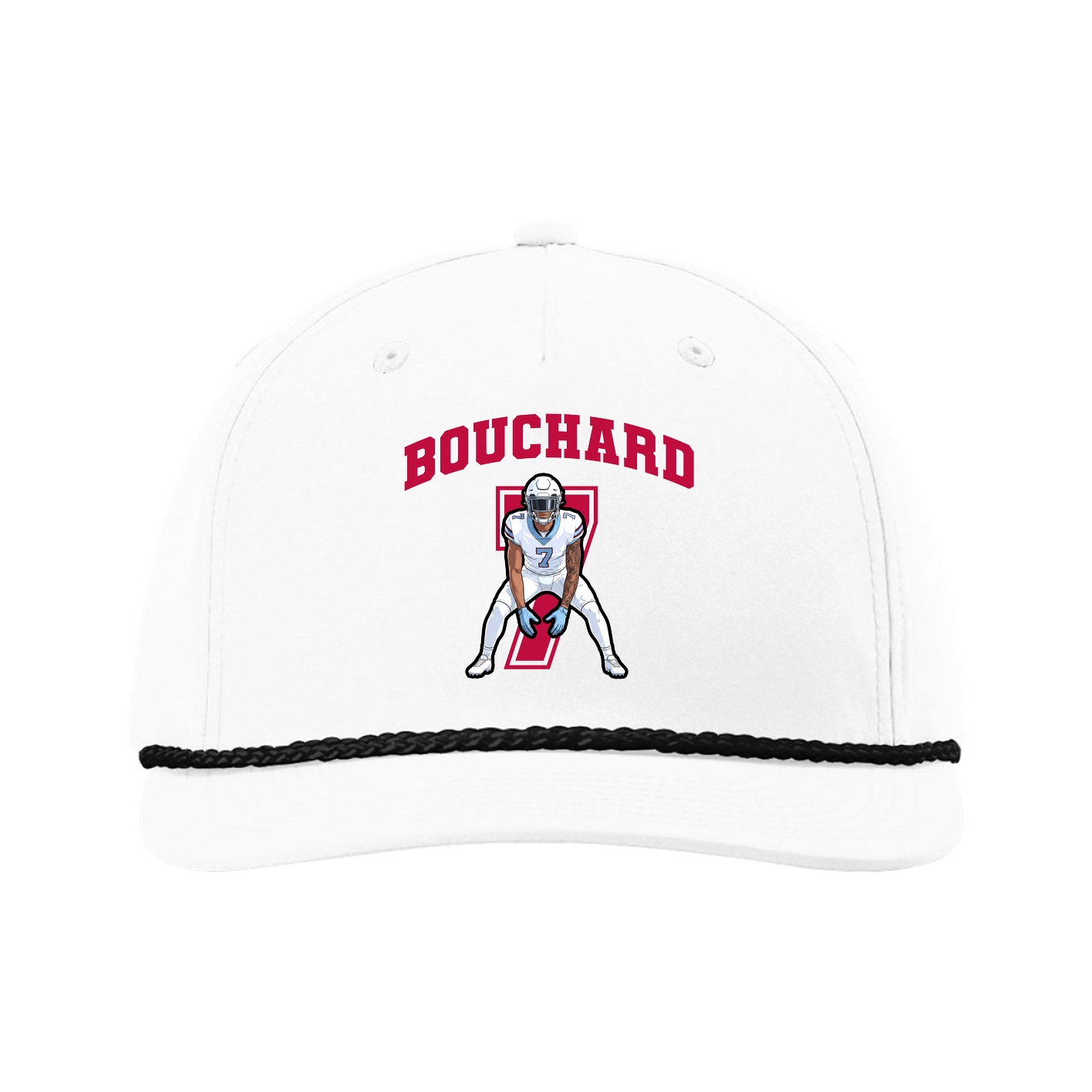 Five-Panel Classic Rope Cap — Number in White