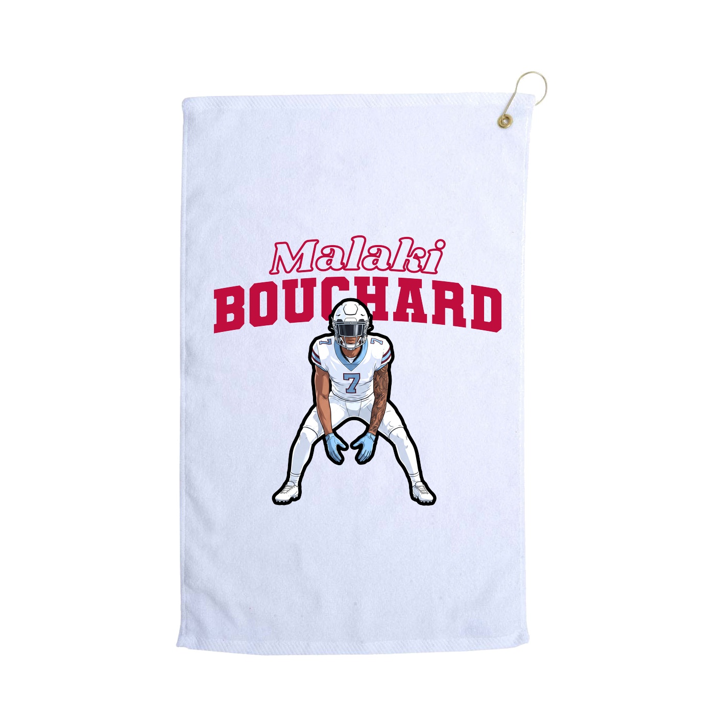 Golf Towel — Name Arch in White