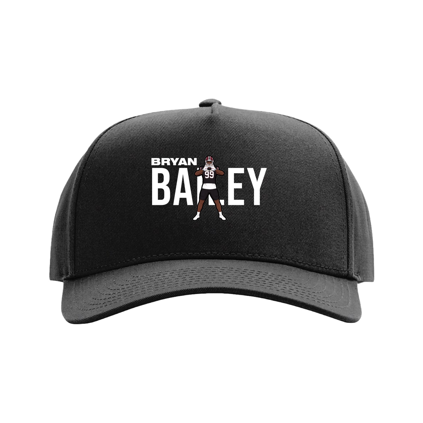 Full Fabric Five-Panel Champ Cap — Player Name in Black