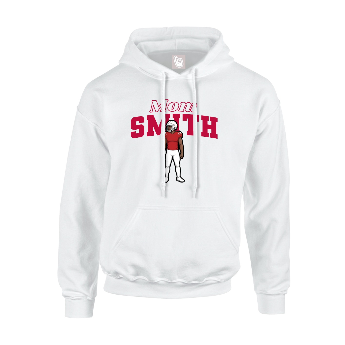 Youth Hoodie — Mothers Day Block in White