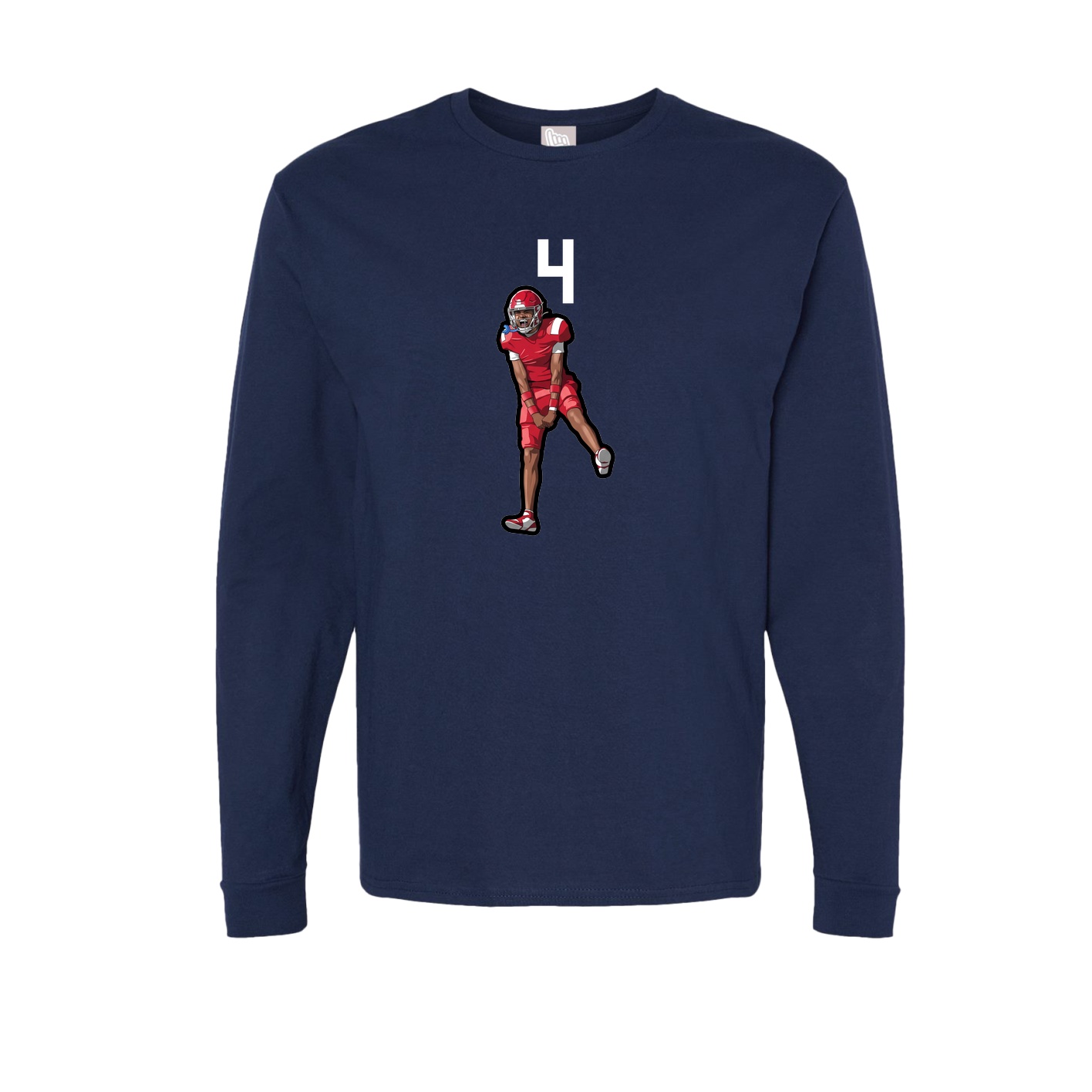 Long Sleeve Tee — Number Top in Navy