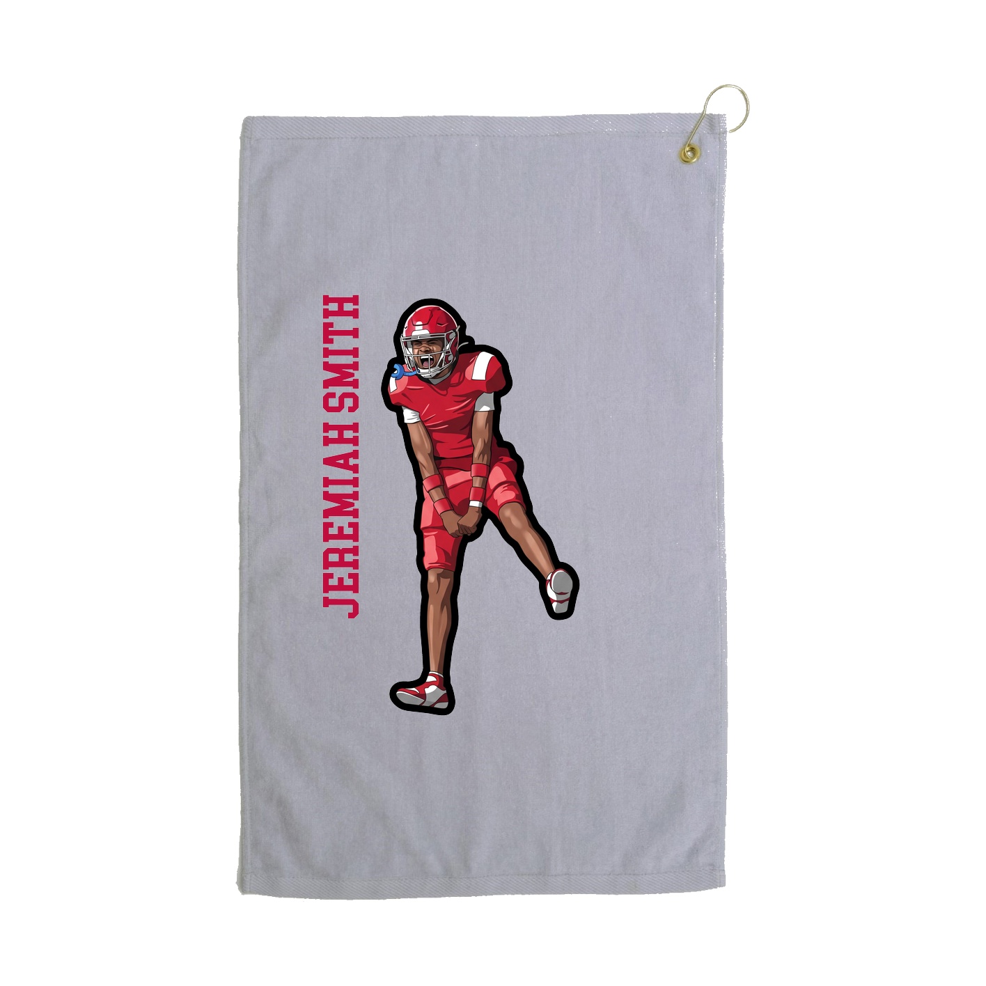 Golf Towel — Name Vertical in Grey