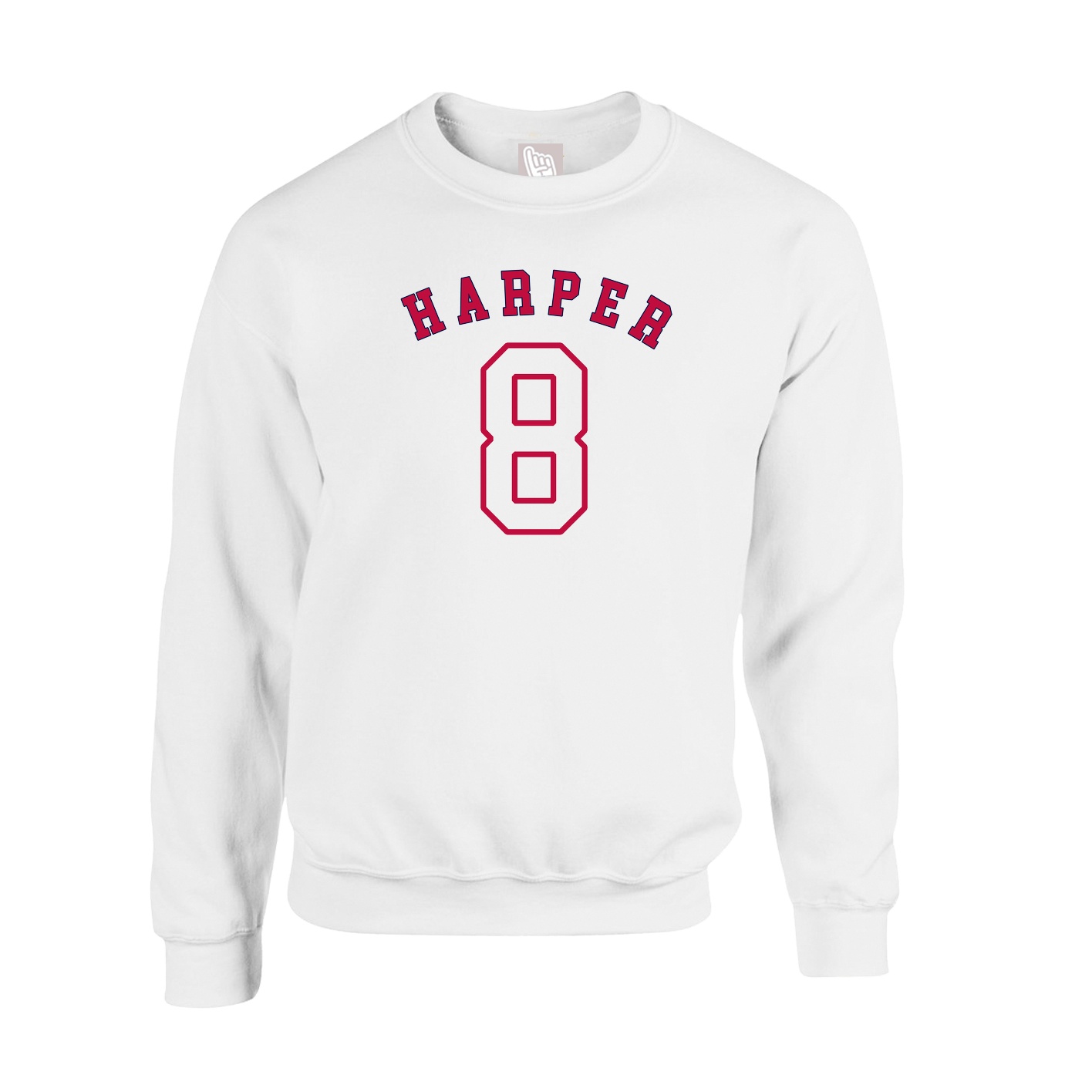 Fleece Crew — Shirsey Arch in White