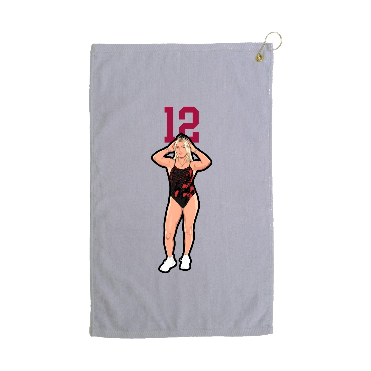 Golf Towel — Number Top in Grey