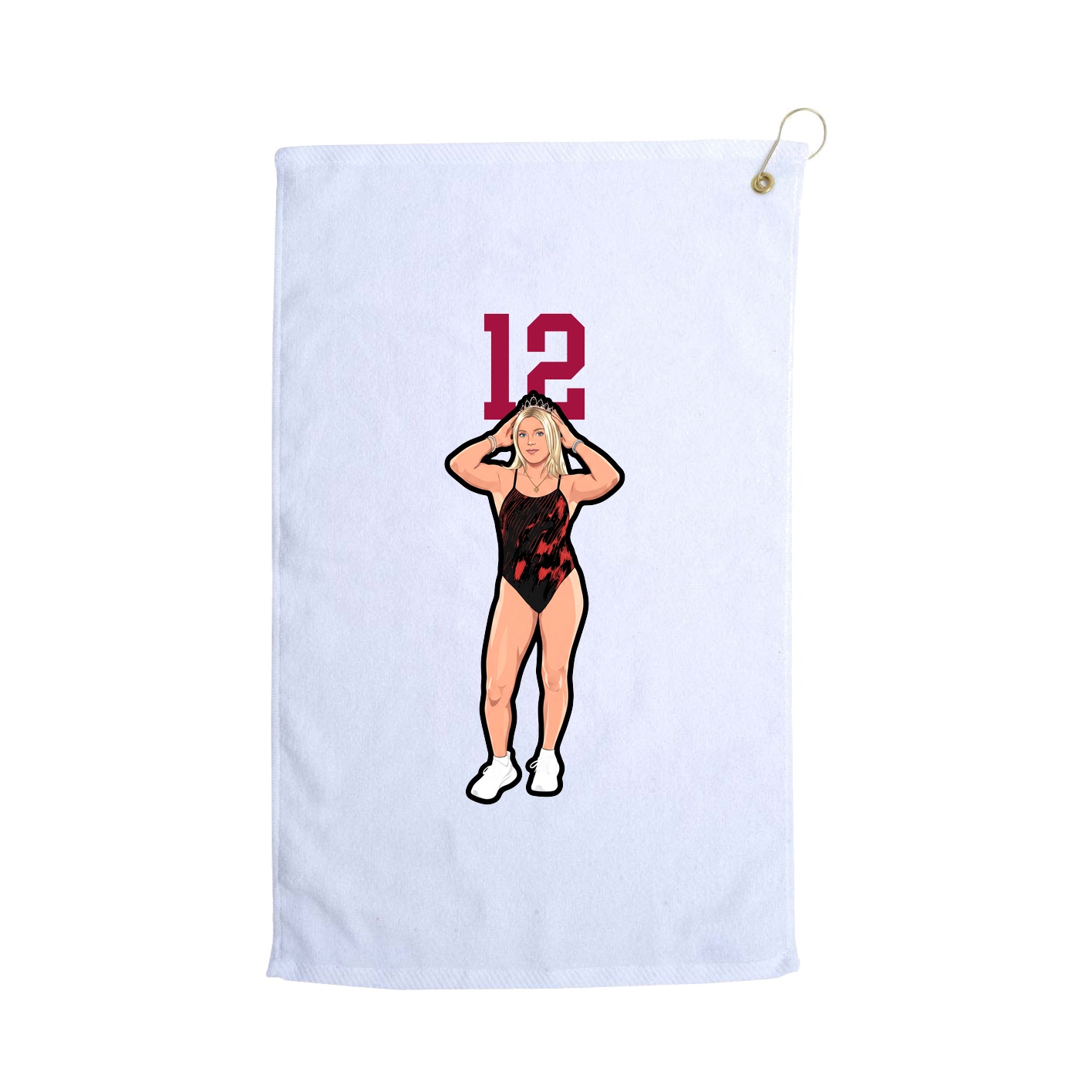 Golf Towel — Number Top in White
