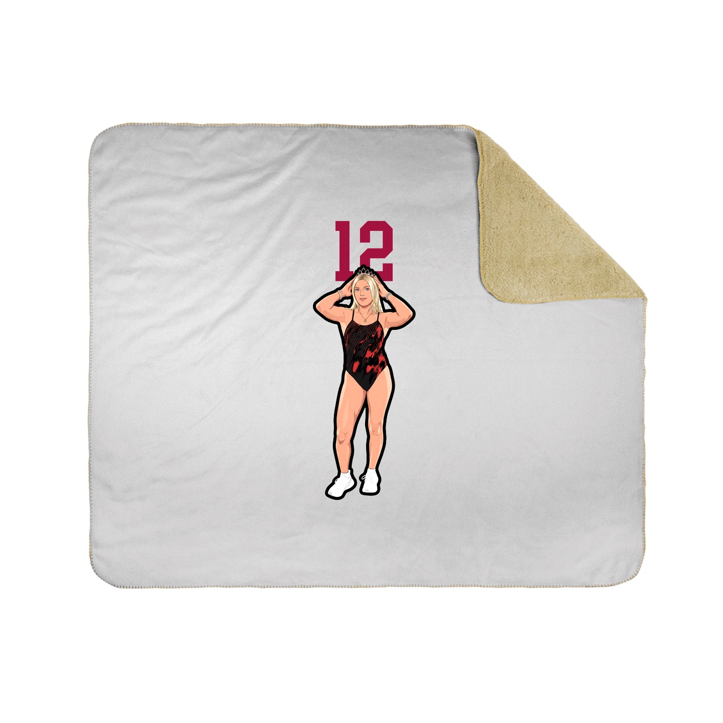 Throw Blanket — Number Top in White