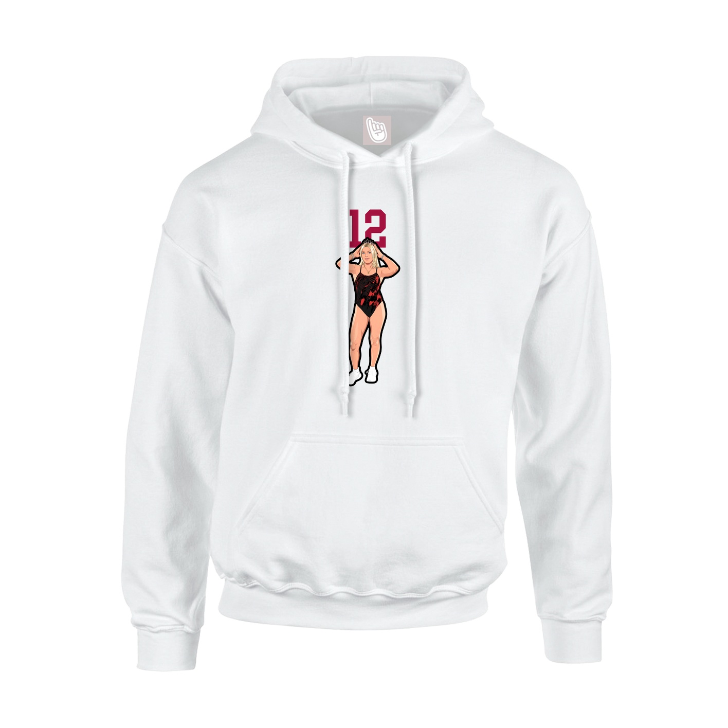 Youth Hoodie — Number Top in White