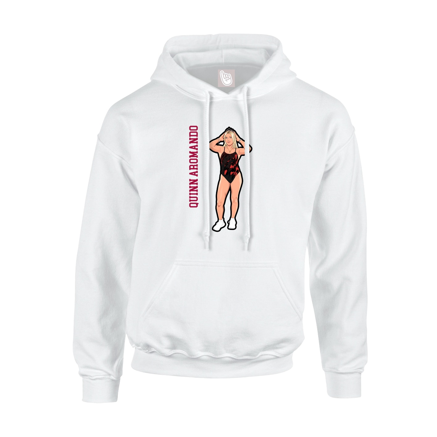 Youth Hoodie — Name Vertical in White