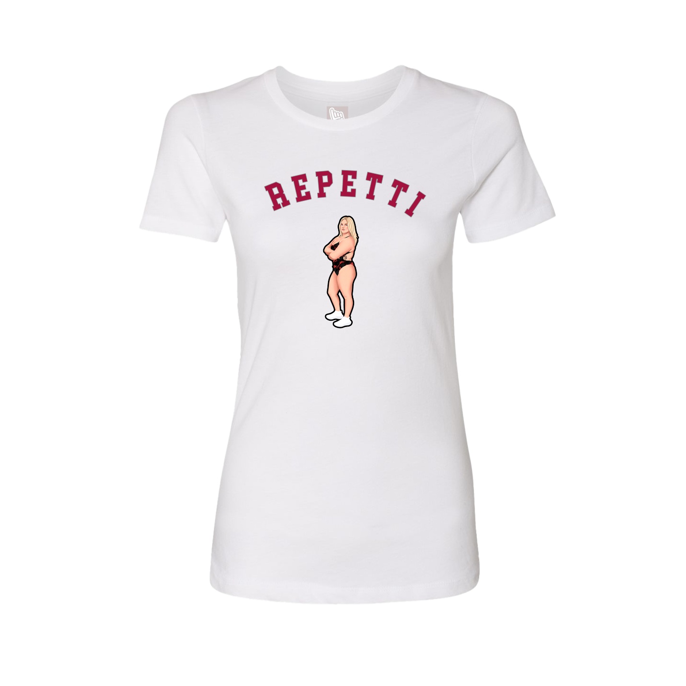 Fitted Women's Tee — Shirsey Arch in White