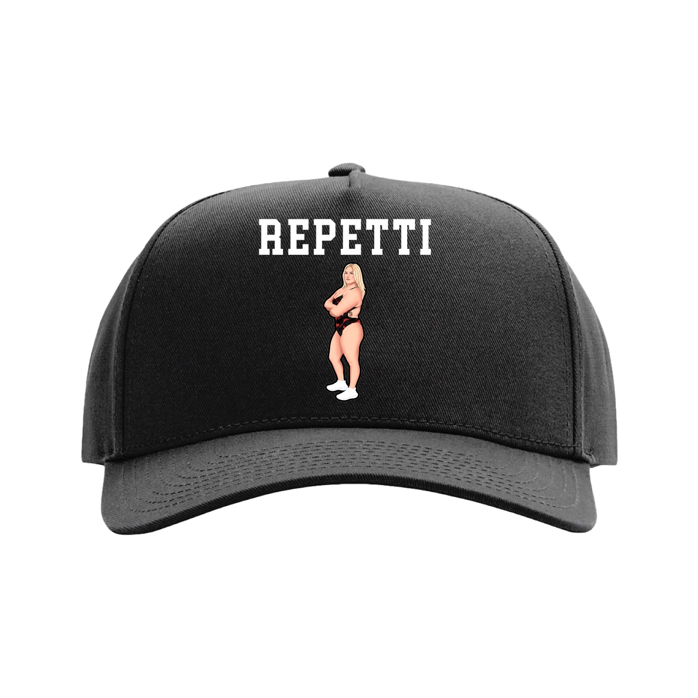 Full Fabric Five-Panel Champ Cap — Shirsey in Black