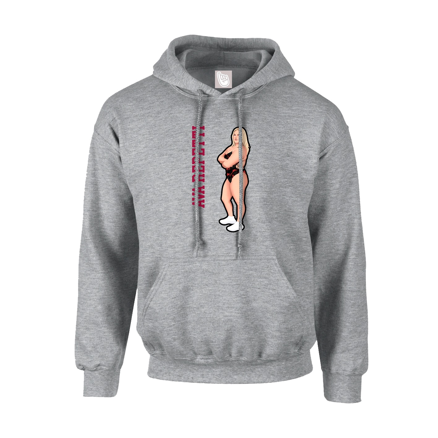 Youth Hoodie — Name Vertical in Grey