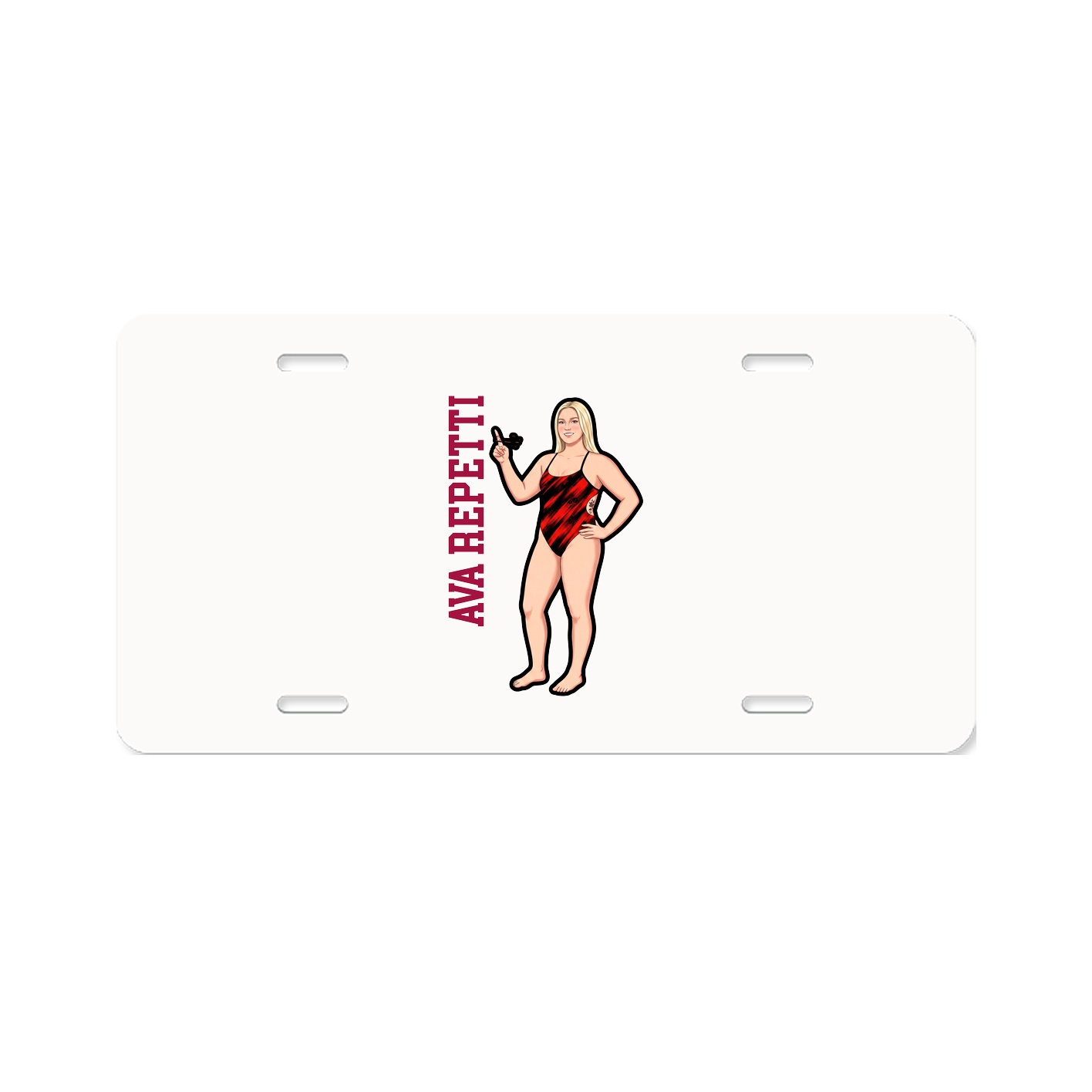 License Plate — Name Vertical in Classic